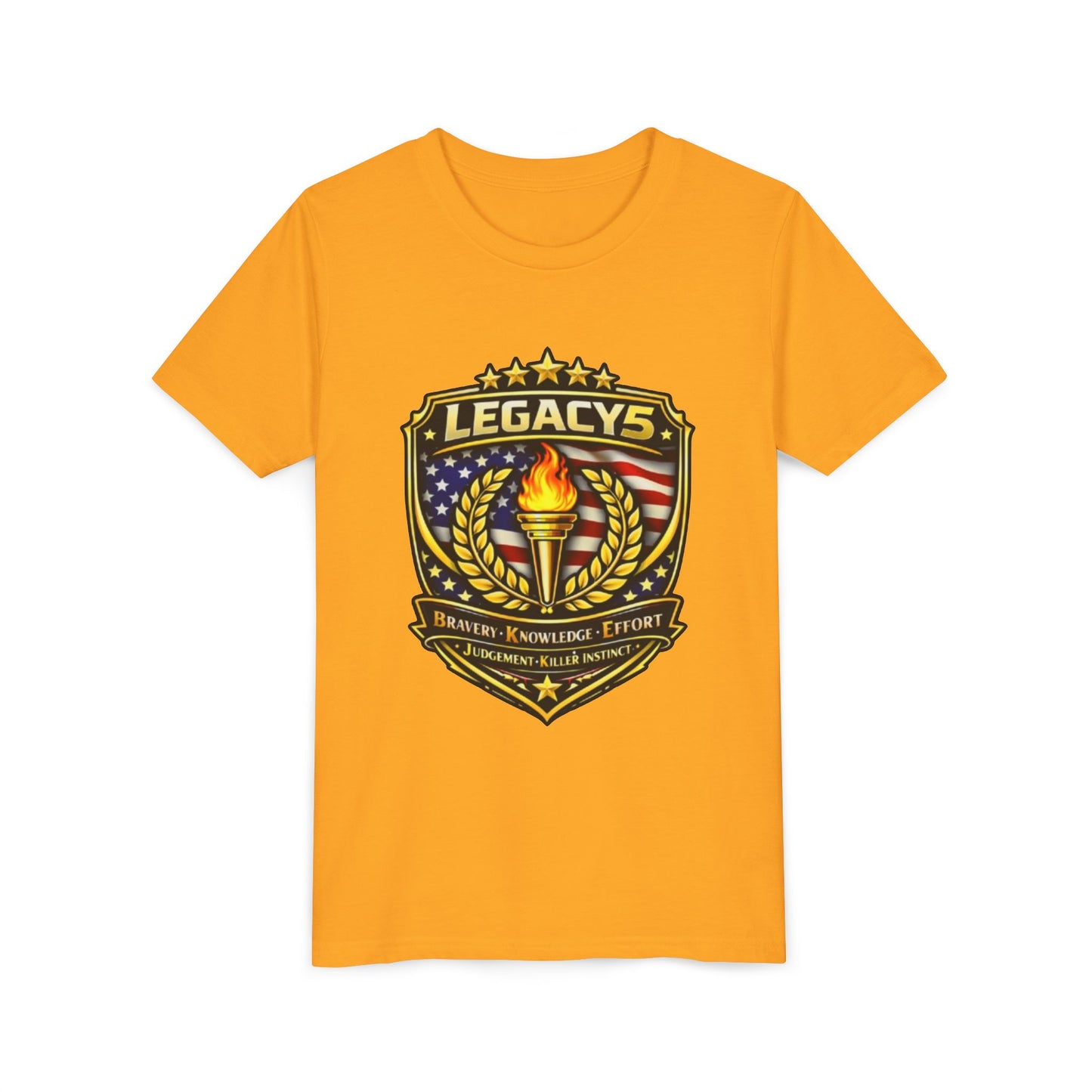Youth Tee — "Legacys" Patriotic Torch Emblem