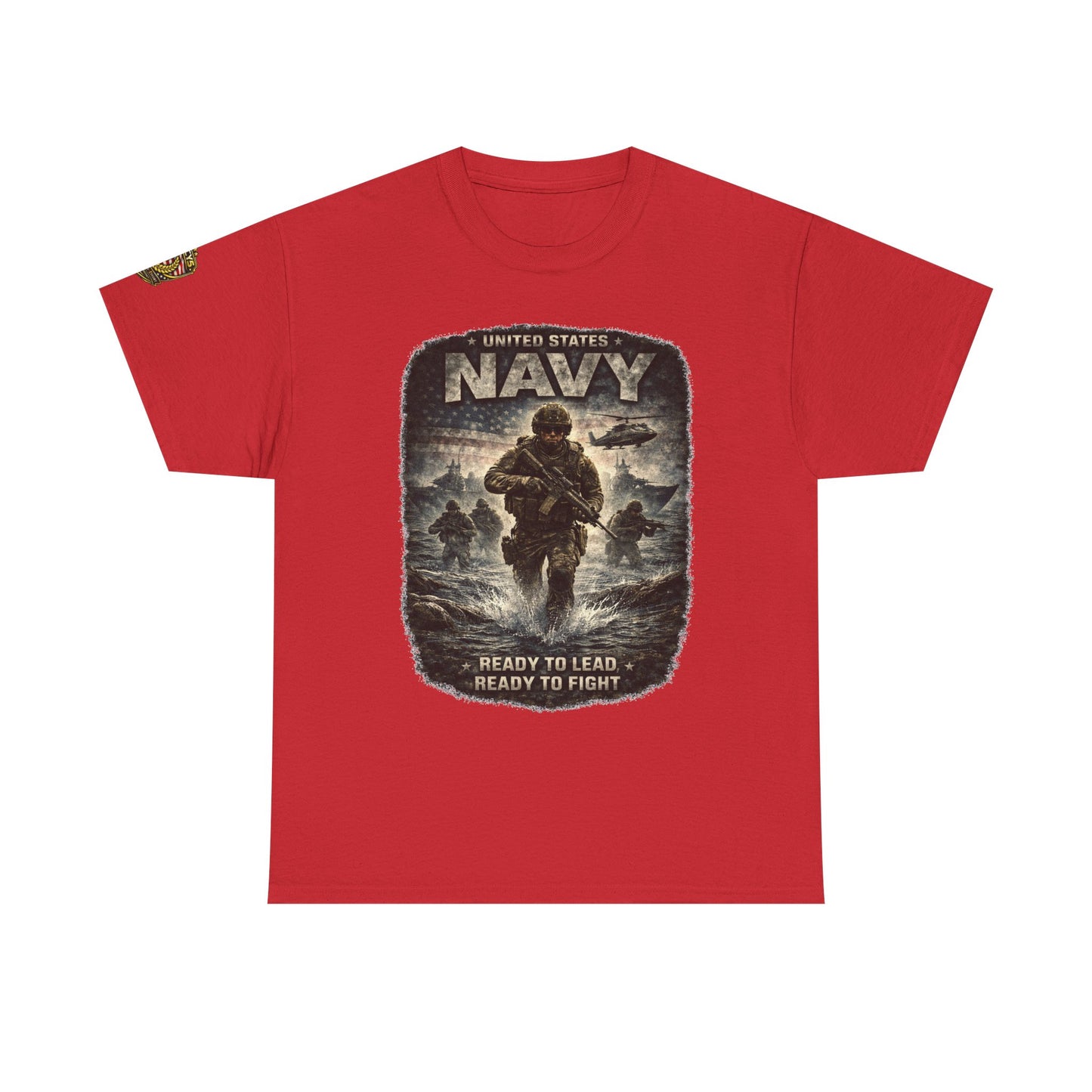 Navy  T-Shirt - "Ready to Learn, Ready to Fight" Military w/ Legacy 5 Brand Crest