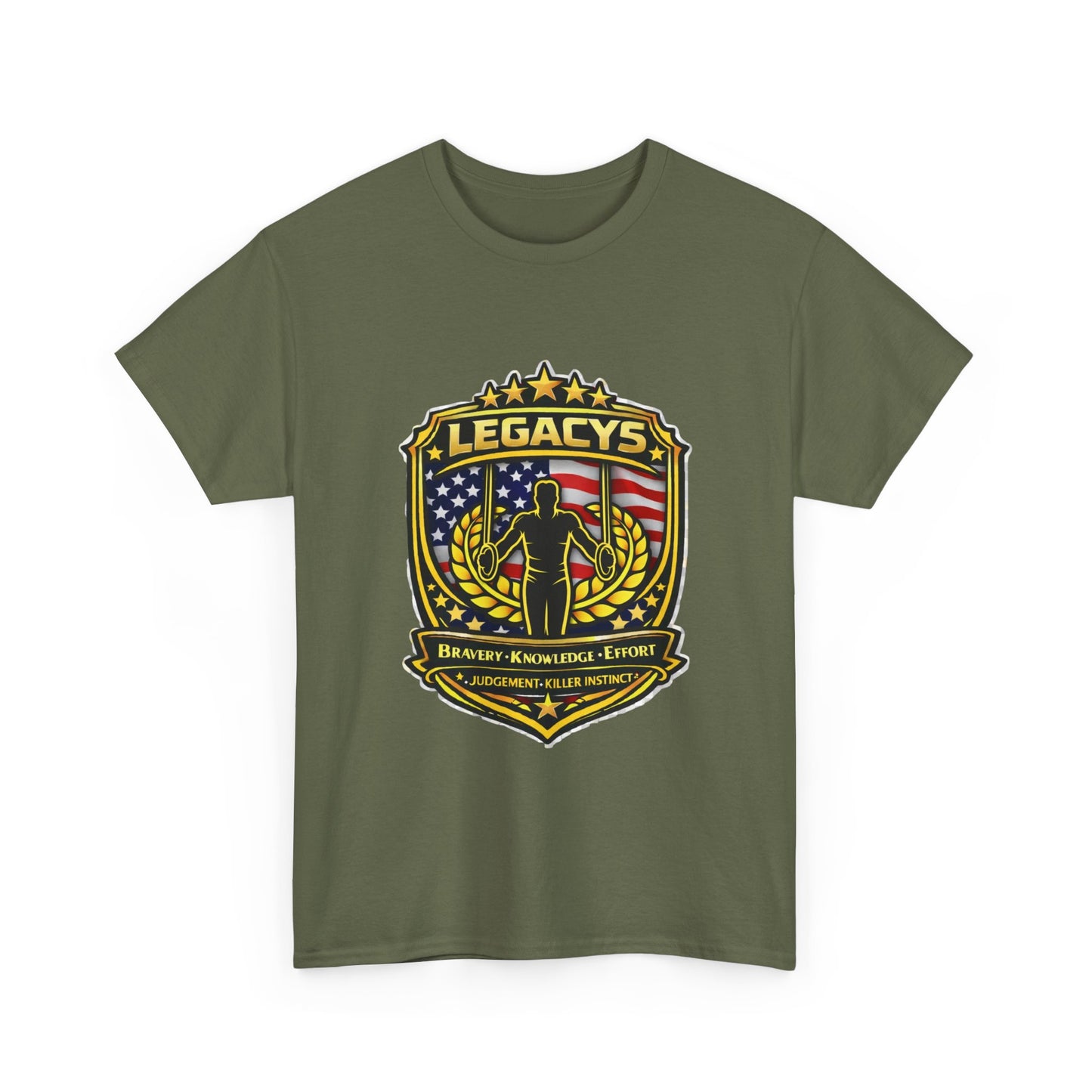 Gymnastics - Male Silhouette Legacy Shield T-Shirt