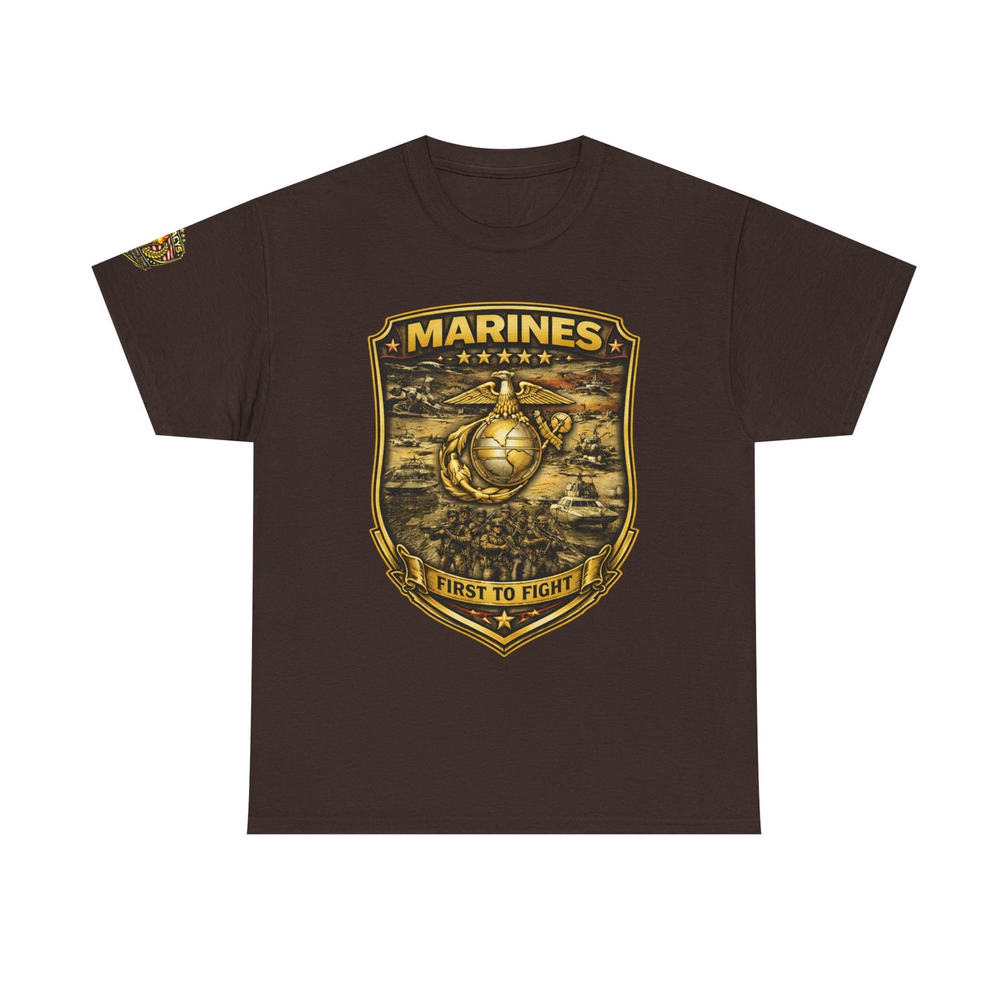Marines 'First to Fight' Emblem T-Shirt w/ Legacy 5 Brand Crest