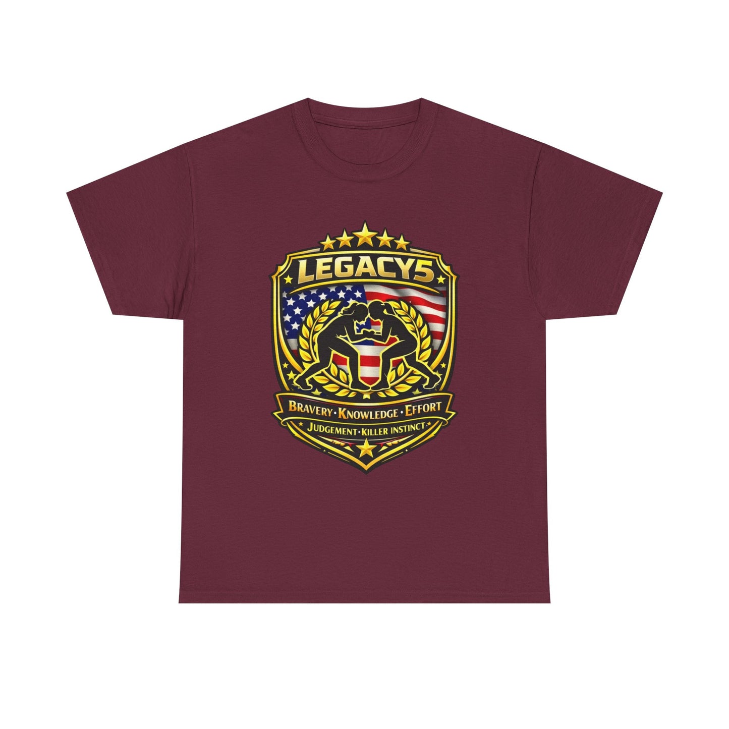 Wrestling- Female Silhouette Legacy Shield T-Shirt