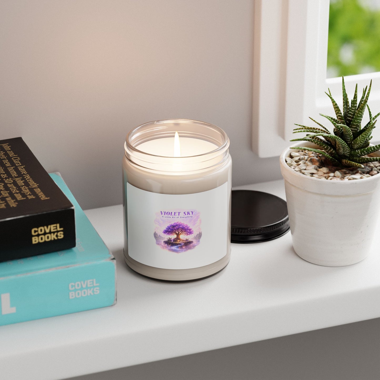 Soy Candle — 'Violet Sky' Scented 9oz Aromatherapy Candle