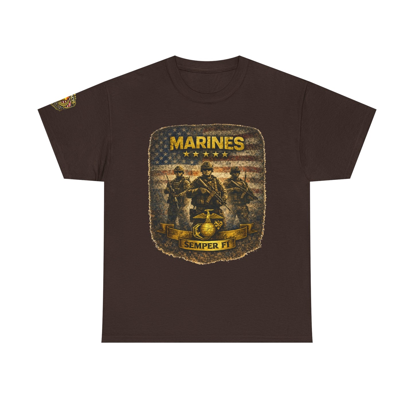 Marines Semper Fi Tâ€‘Shirt â€” Vintage Military Emblem Tee w/ Legacy 5 Brand Crest