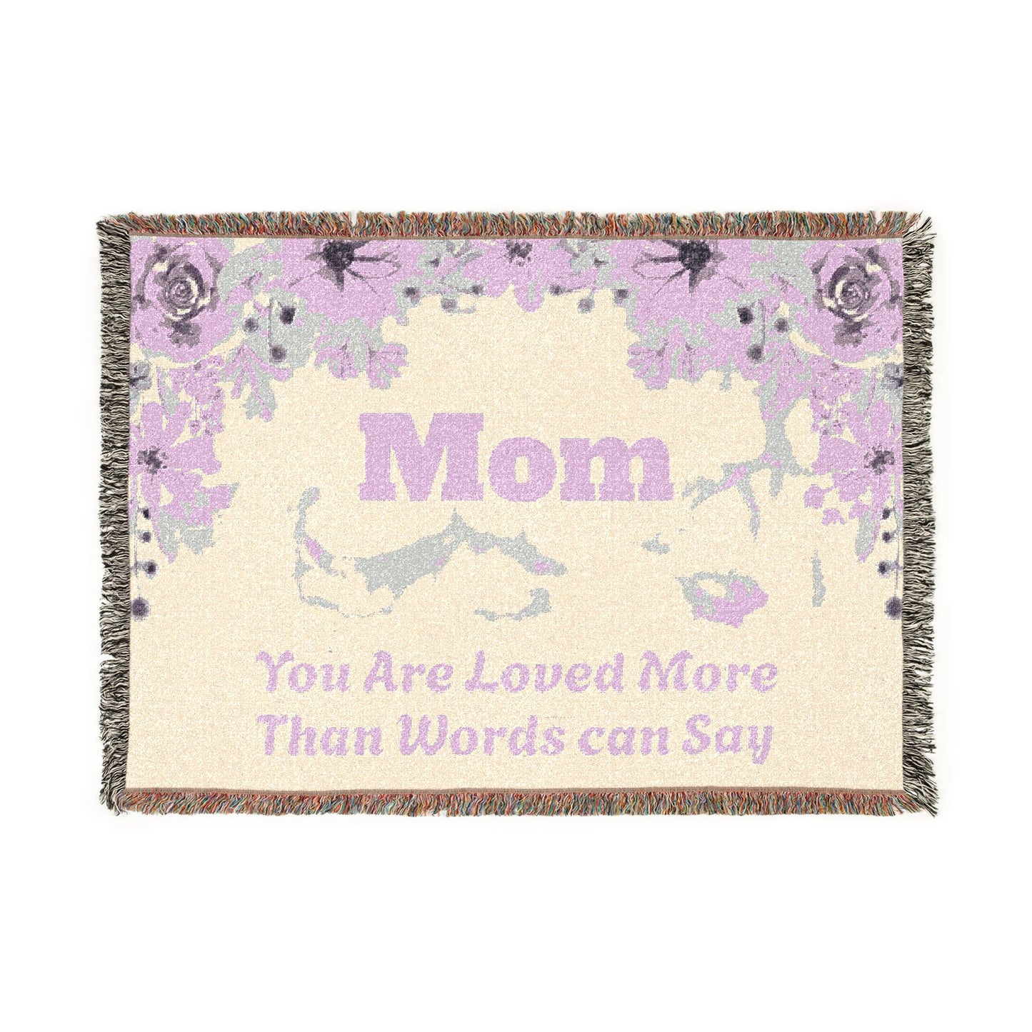 Mom You Are Loved- Woven Blanket â€“ Heartfelt Floral Tribute Throw for Motherâ€™s Day & Gifts