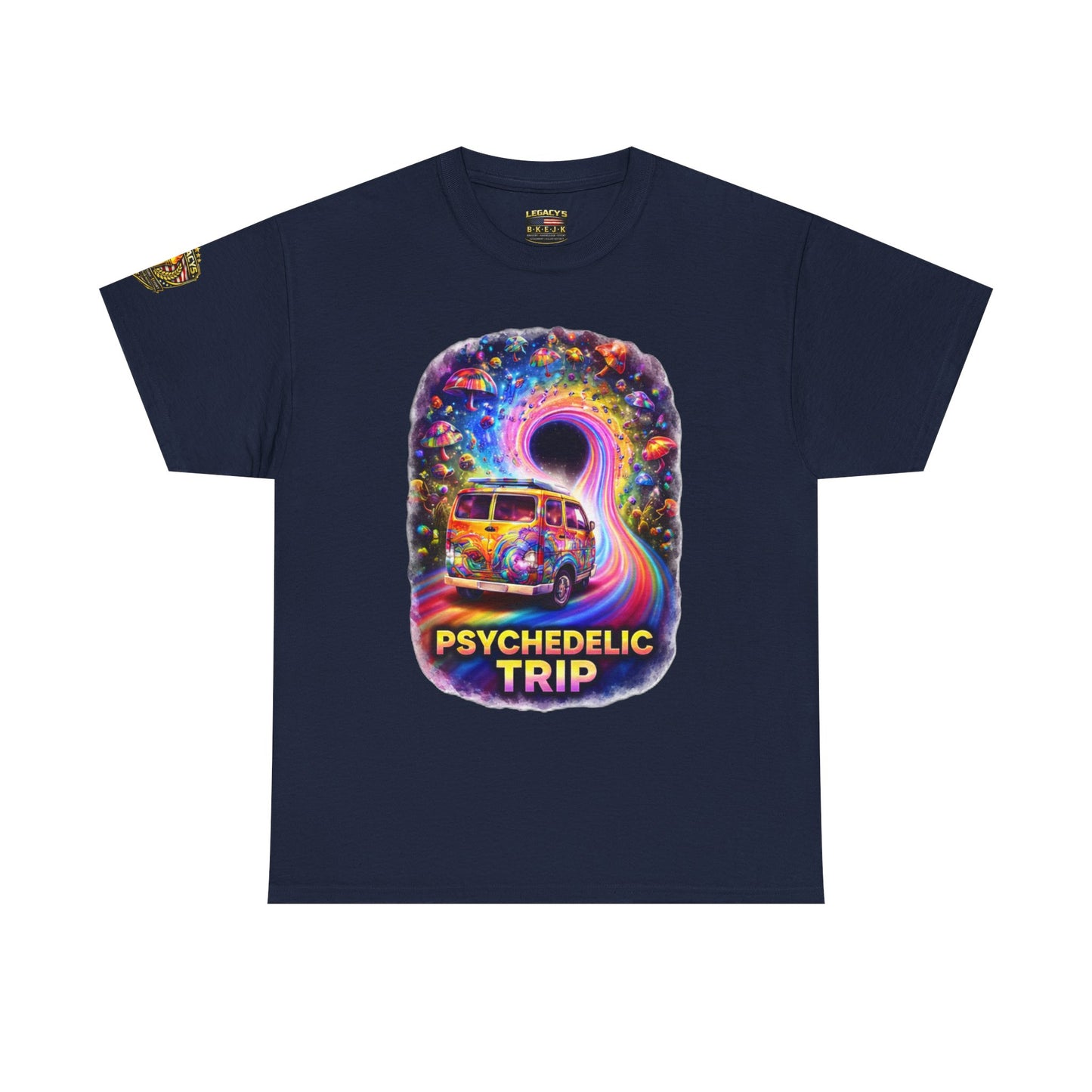 Retro VW Van Cosmic Psychedelic Road Trip T-Shirt