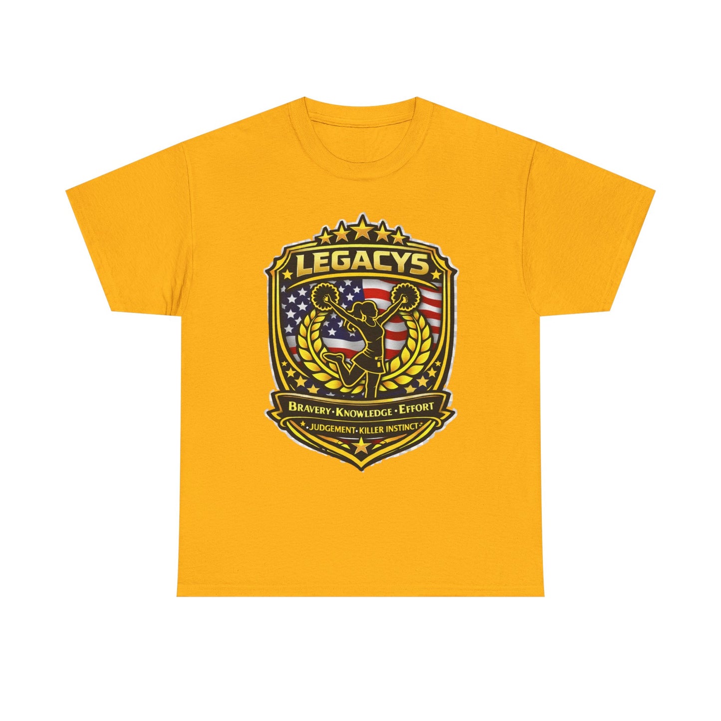 Cheerleading- Female Silhouette Legacy Shield T-Shirt