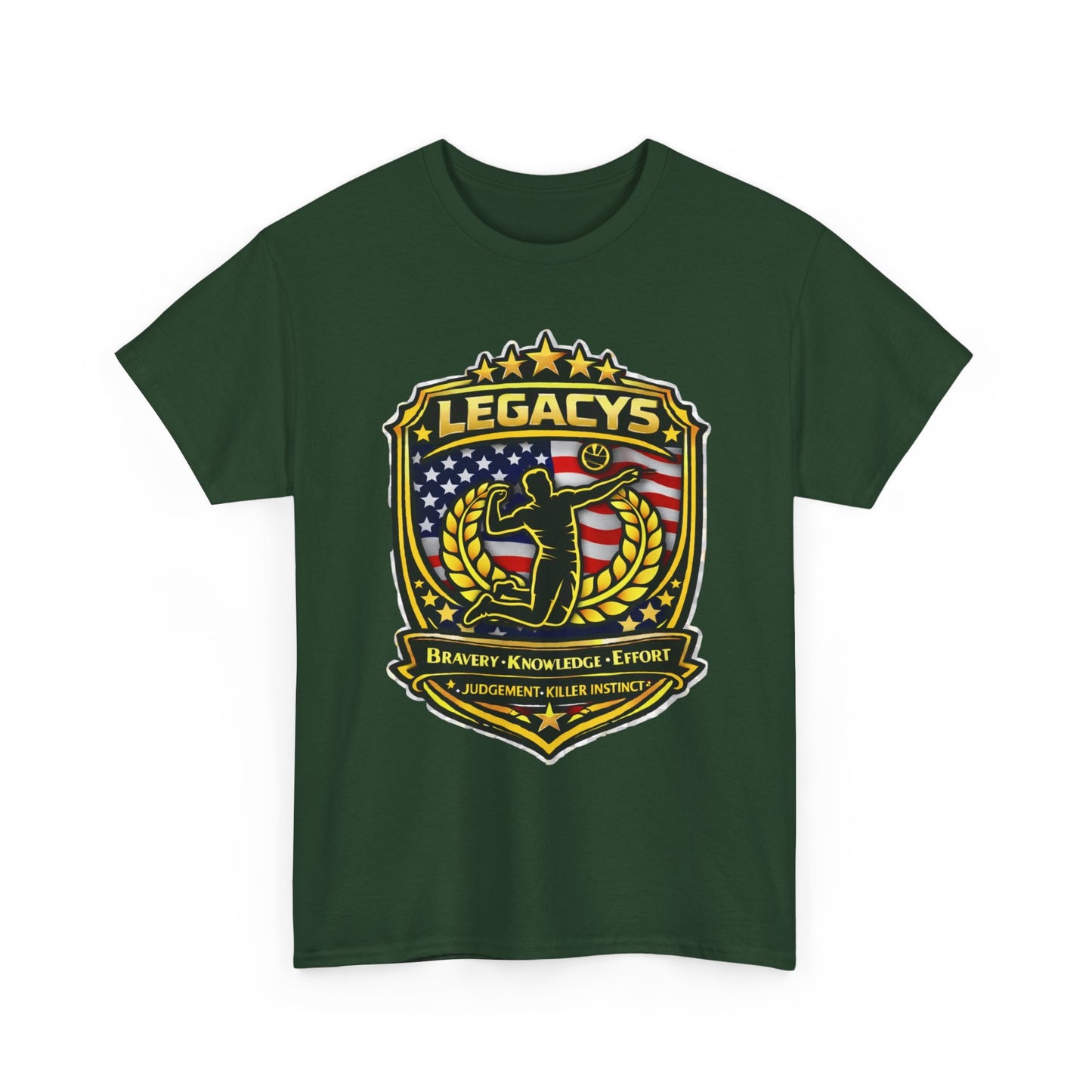 Volleyball - Male Silhouette Legacy Shield T-Shirt