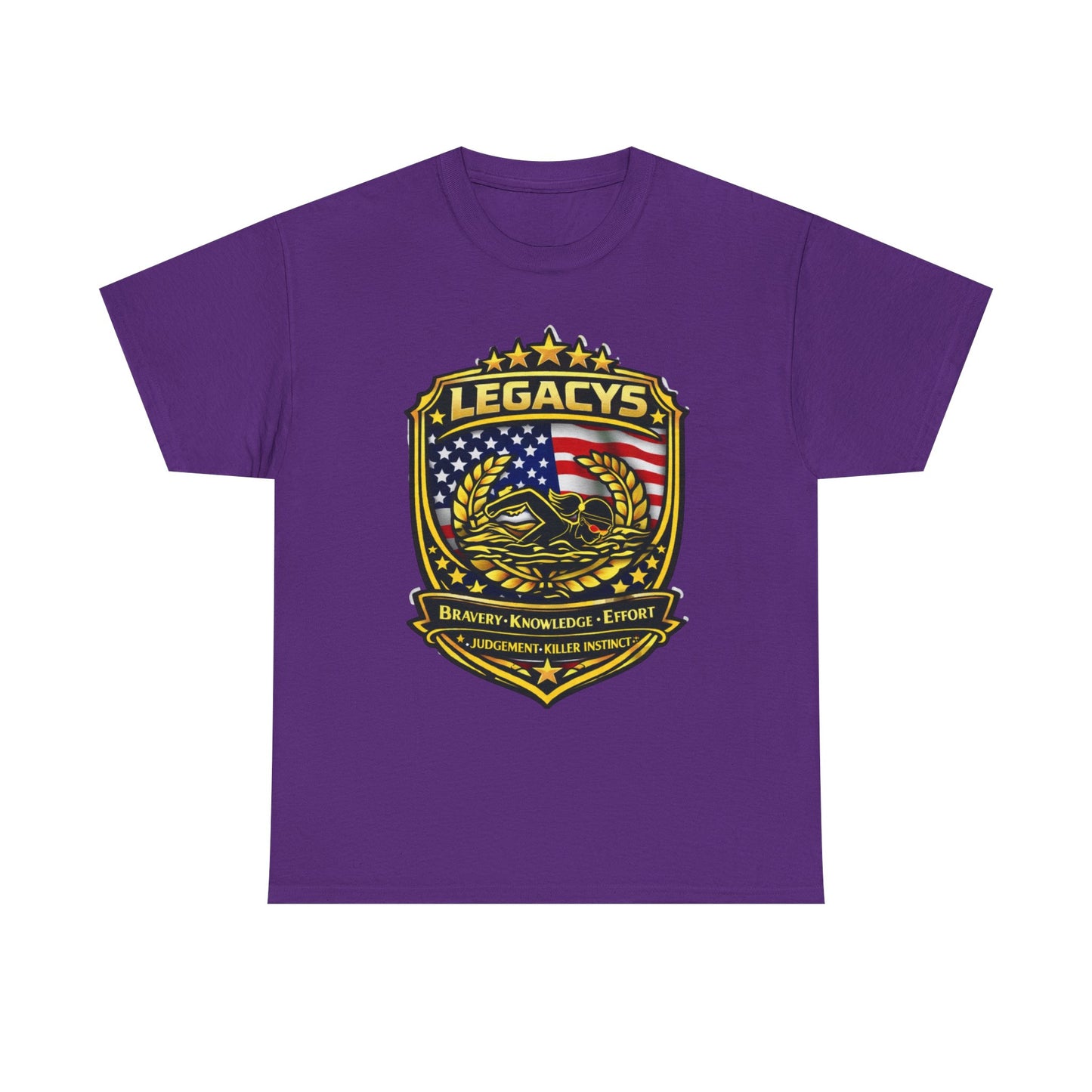 Swimming - Female Silhouette Legacy Shield T-Shirt