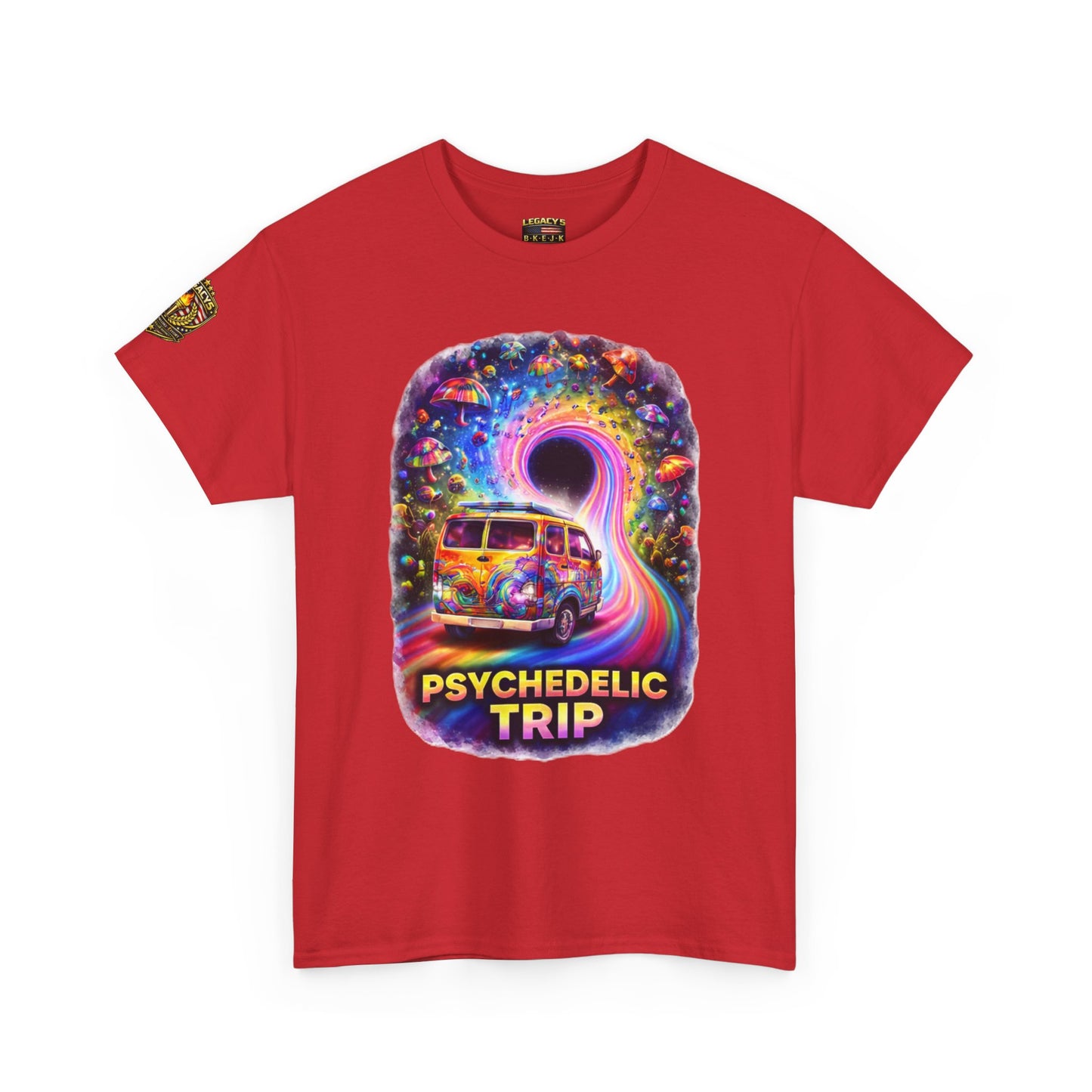 Retro VW Van Cosmic Psychedelic Road Trip T-Shirt