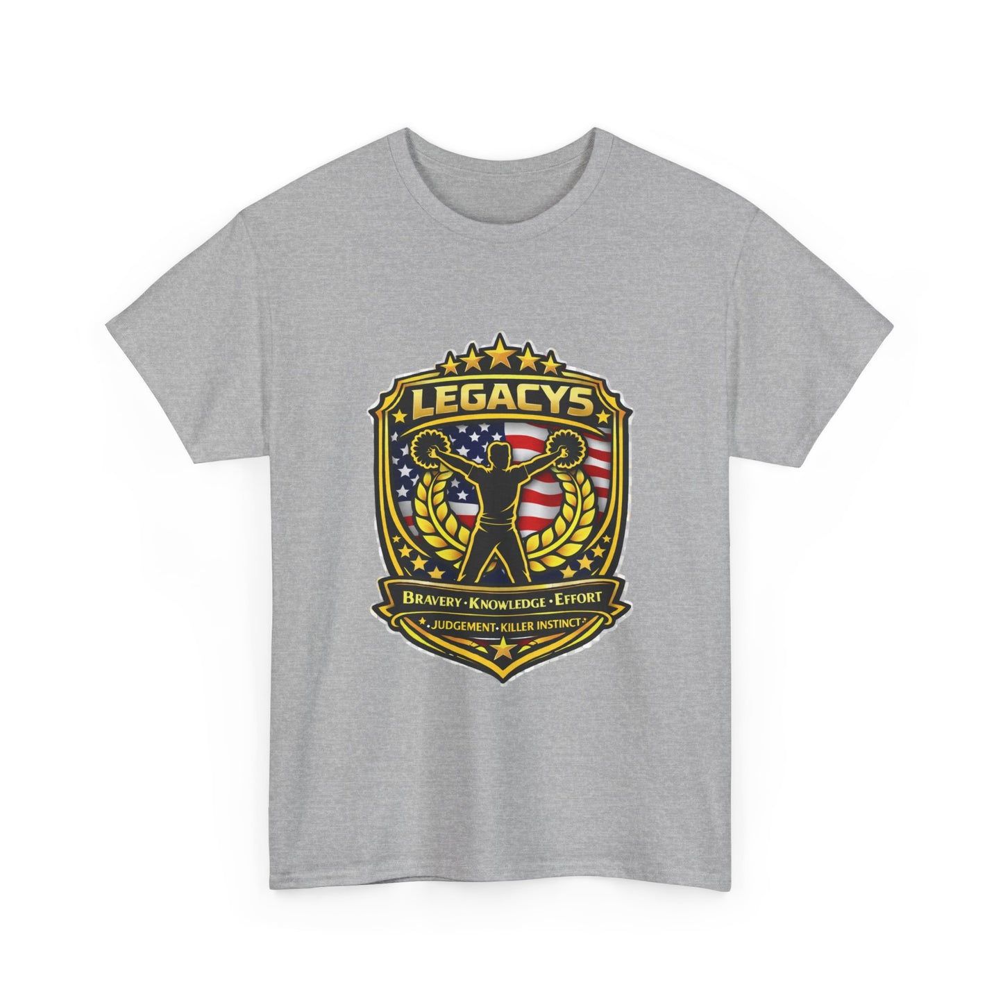 Cheerleading - Male Silhouette Legacy Shield T-Shirt