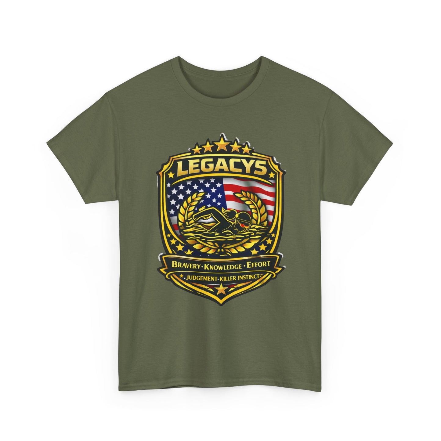 Swimming - Female Silhouette Legacy Shield T-Shirt