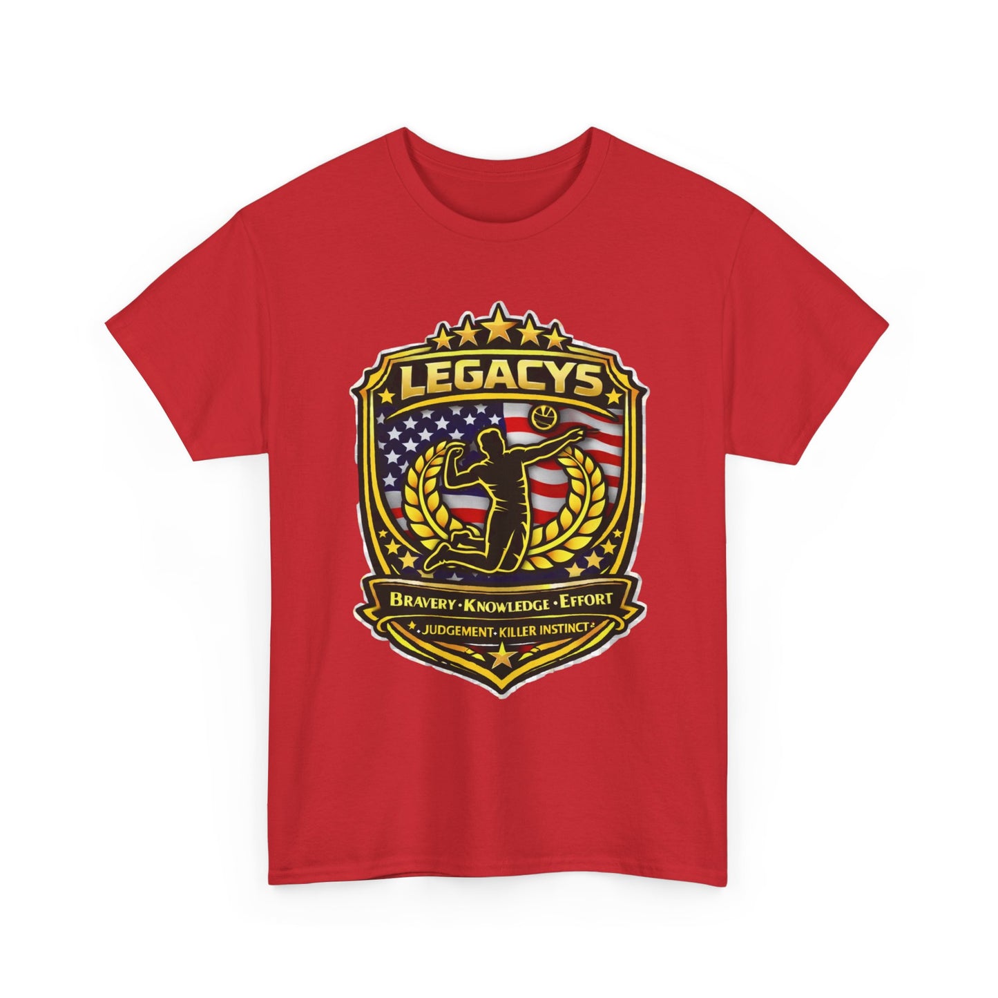 Volleyball - Male Silhouette Legacy Shield T-Shirt