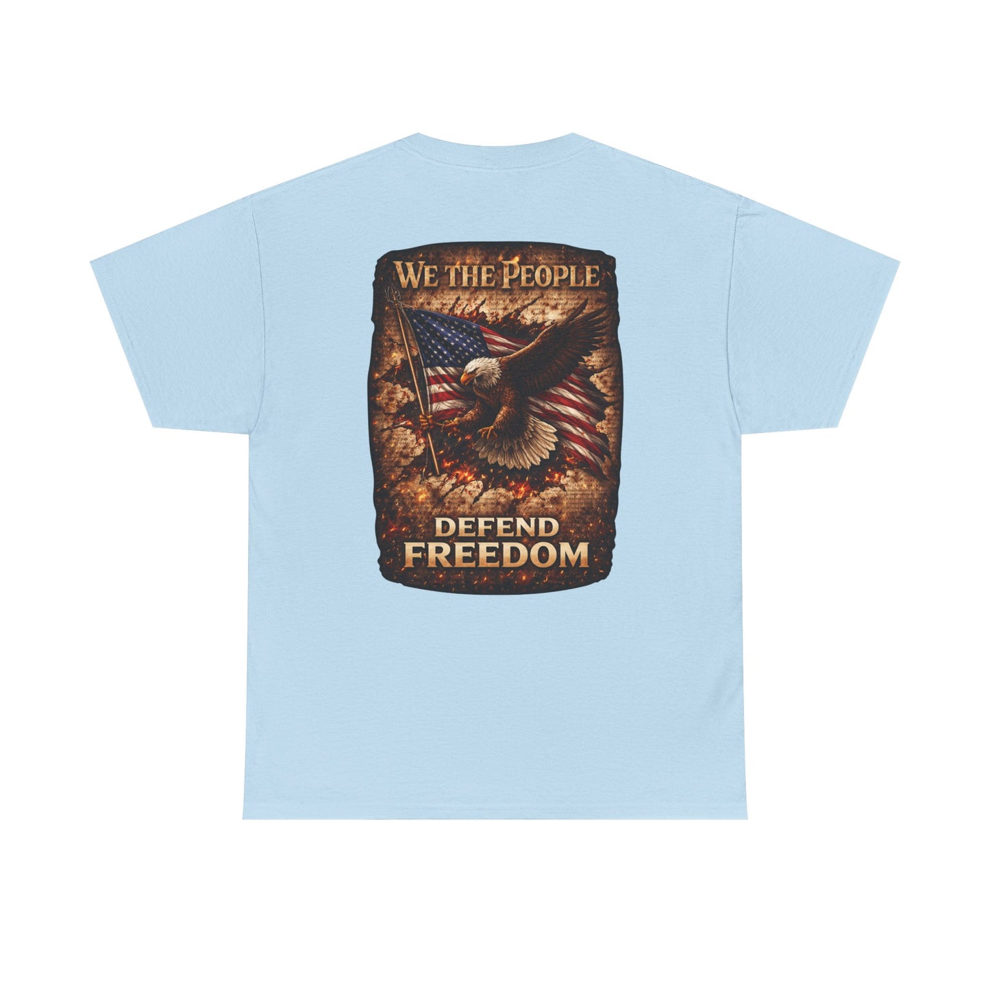 Defend Freedom 'We The People' Eagle American Flag Graphic Tâ€‘Shirt