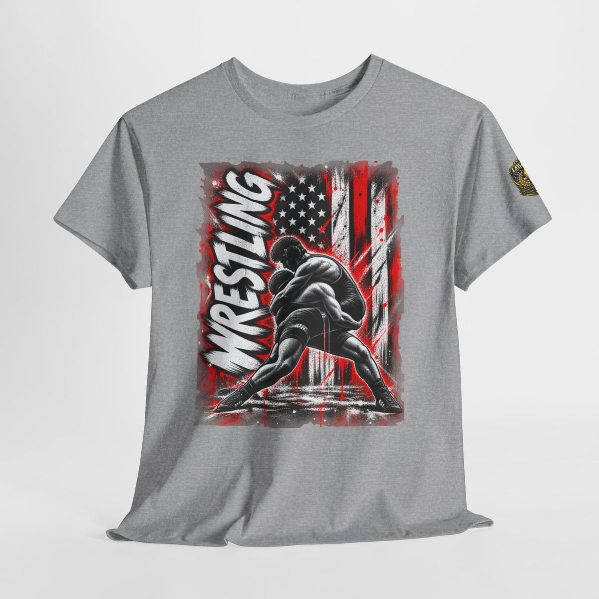 Wrestling USA Flag Tee — "Discipline Builds Champions"
