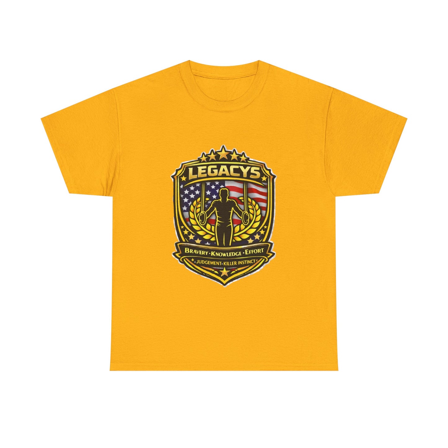 Gymnastics - Male Silhouette Legacy Shield T-Shirt