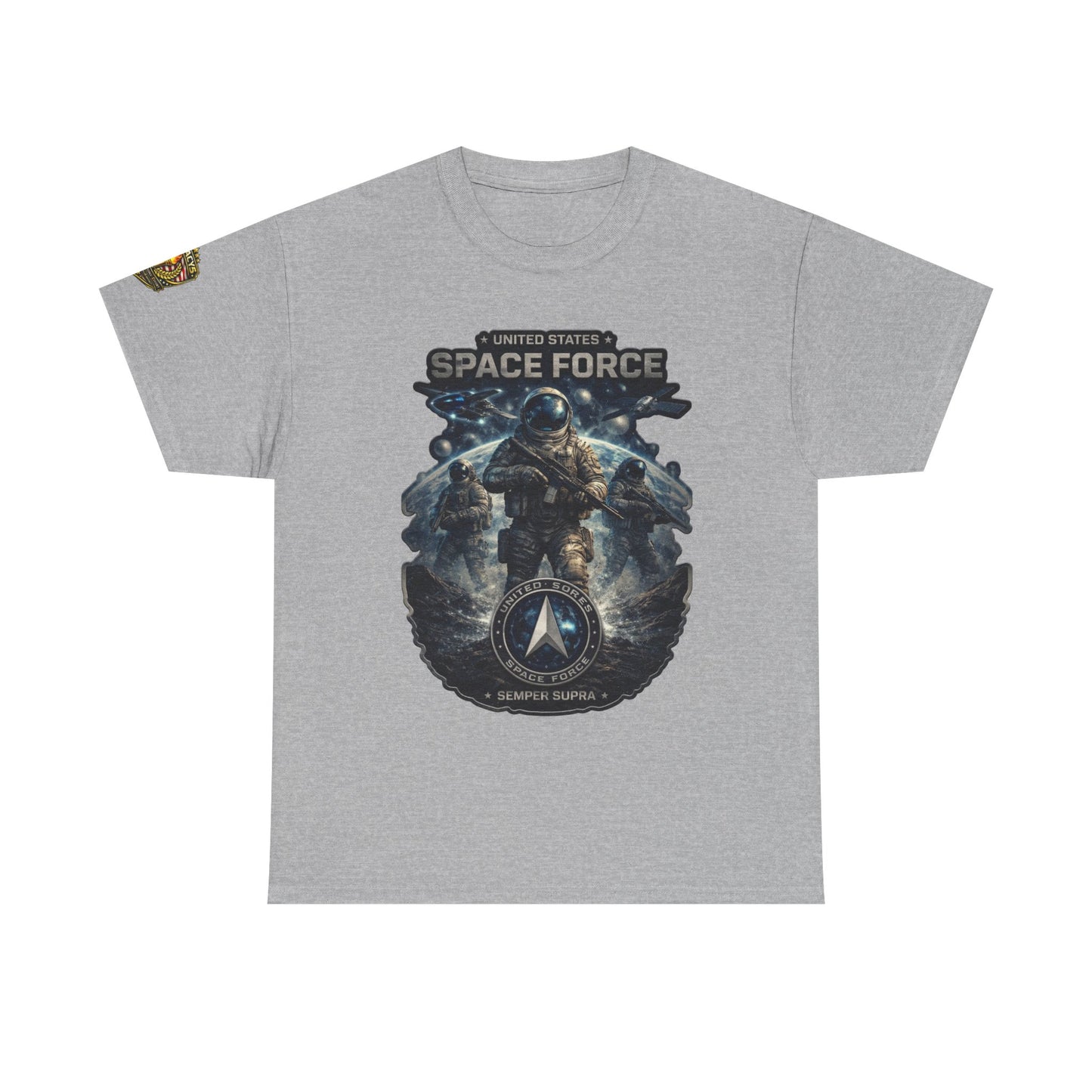 Space Force Graphic Tee â€” Astronaut Troopers Military Space Design w/ Legacy 5 Brand Crest