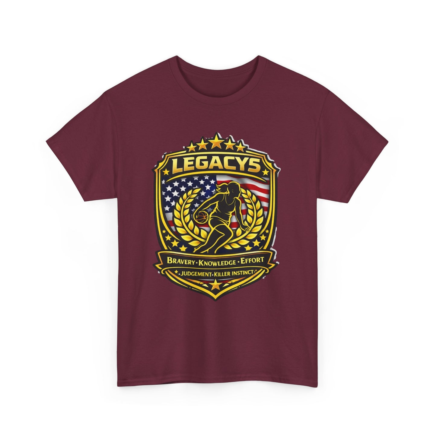 Basketball- Female Silhouette Legacy Shield T-Shirt