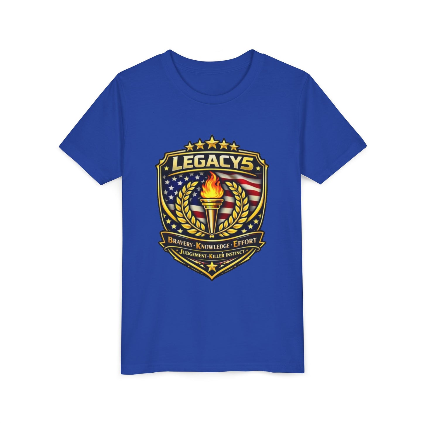 Youth Tee — "Legacys" Patriotic Torch Emblem