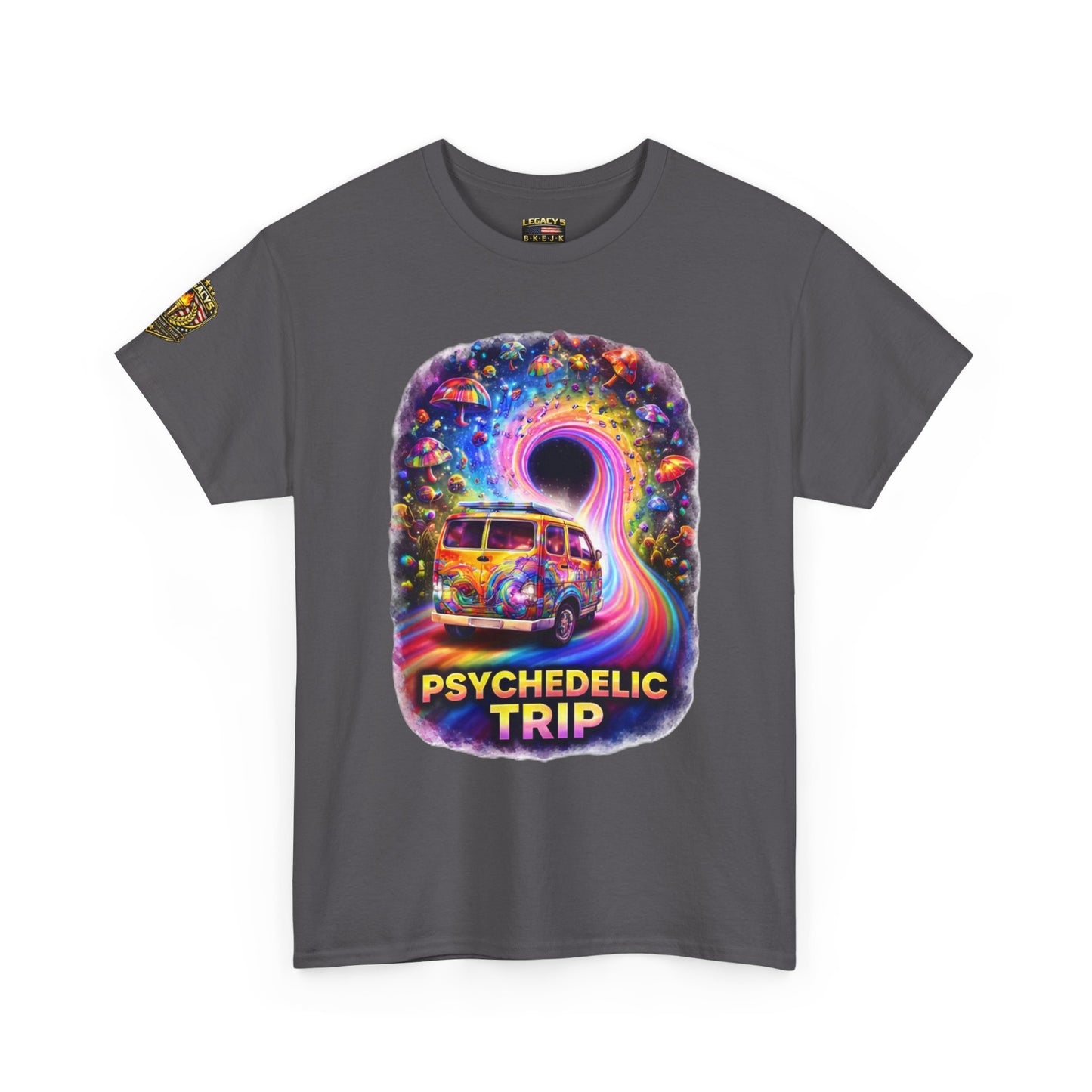 Retro VW Van Cosmic Psychedelic Road Trip T-Shirt