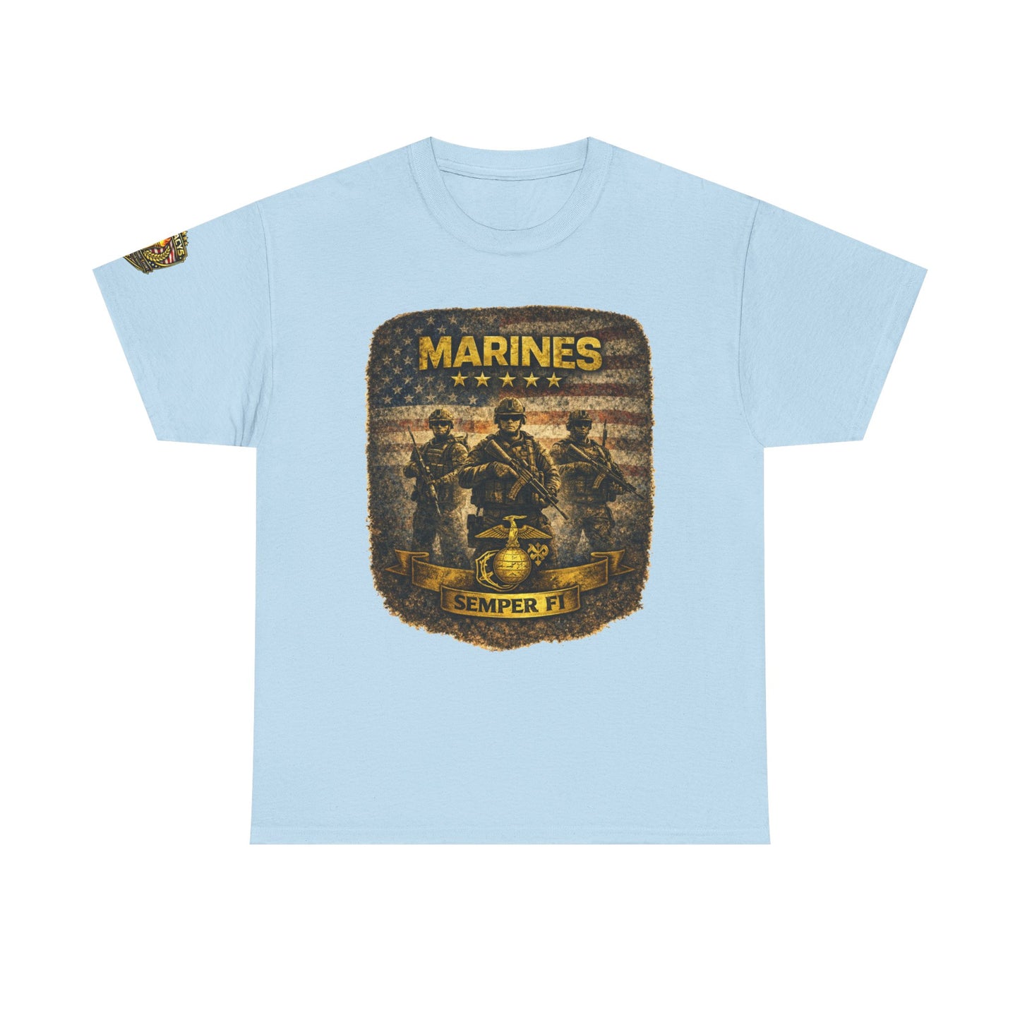 Marines Semper Fi Tâ€‘Shirt â€” Vintage Military Emblem Tee w/ Legacy 5 Brand Crest