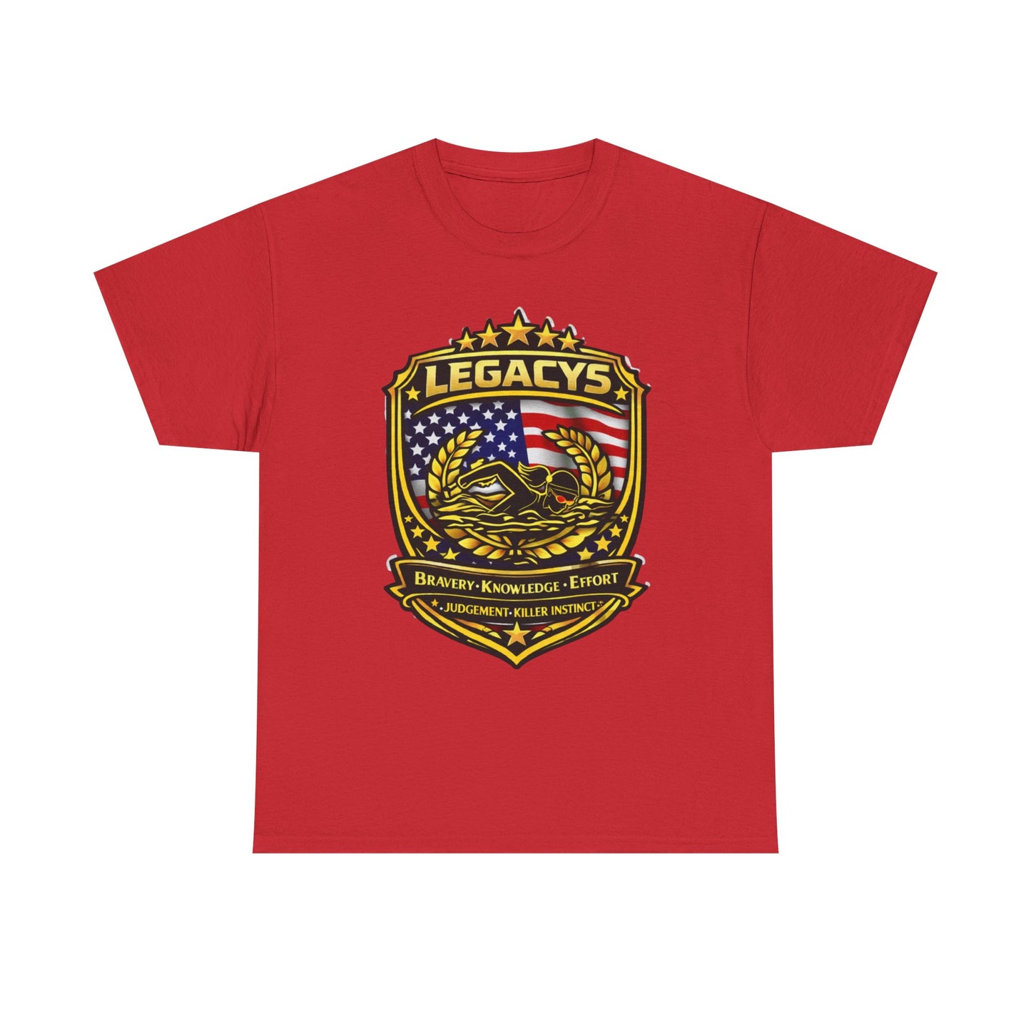 Swimming - Female Silhouette Legacy Shield T-Shirt