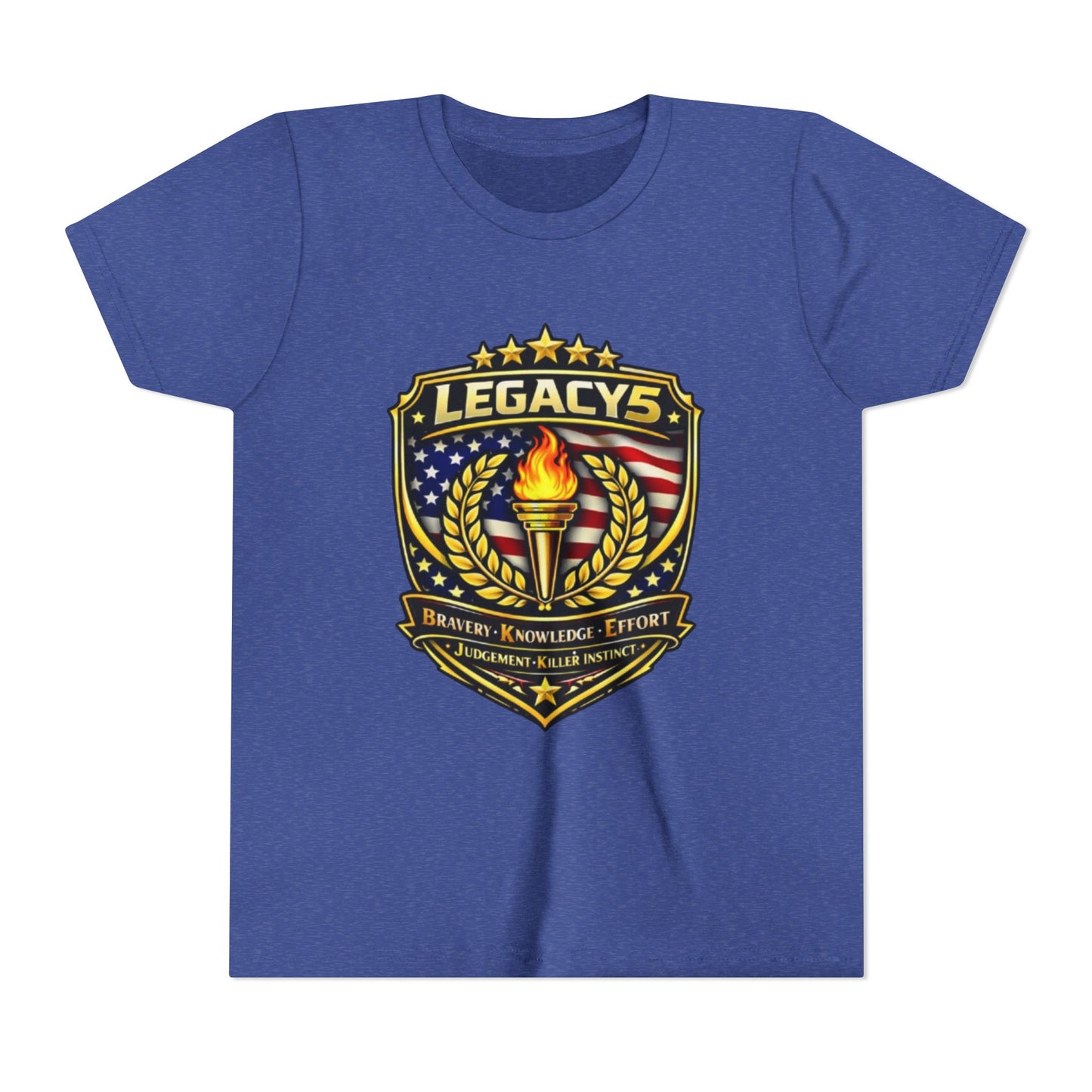 Youth Tee — "Legacys" Patriotic Torch Emblem