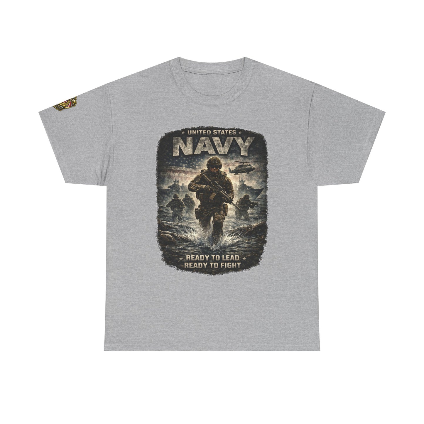 Navy  T-Shirt - "Ready to Learn, Ready to Fight" Military w/ Legacy 5 Brand Crest