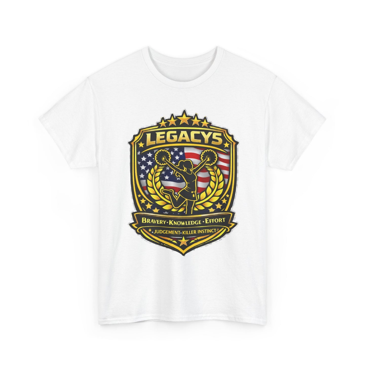 Cheerleading- Female Silhouette Legacy Shield T-Shirt