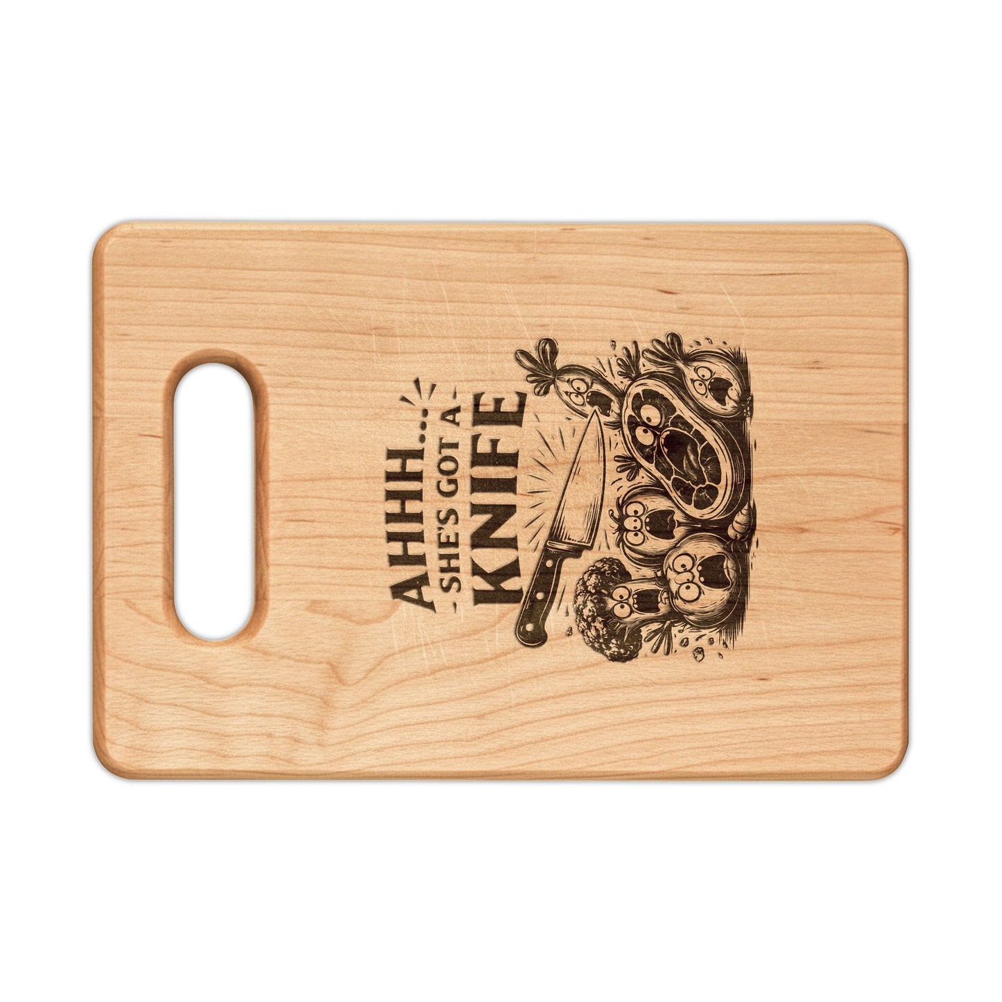 "Ahhh, That's My Knife" Wooden Cutting Board