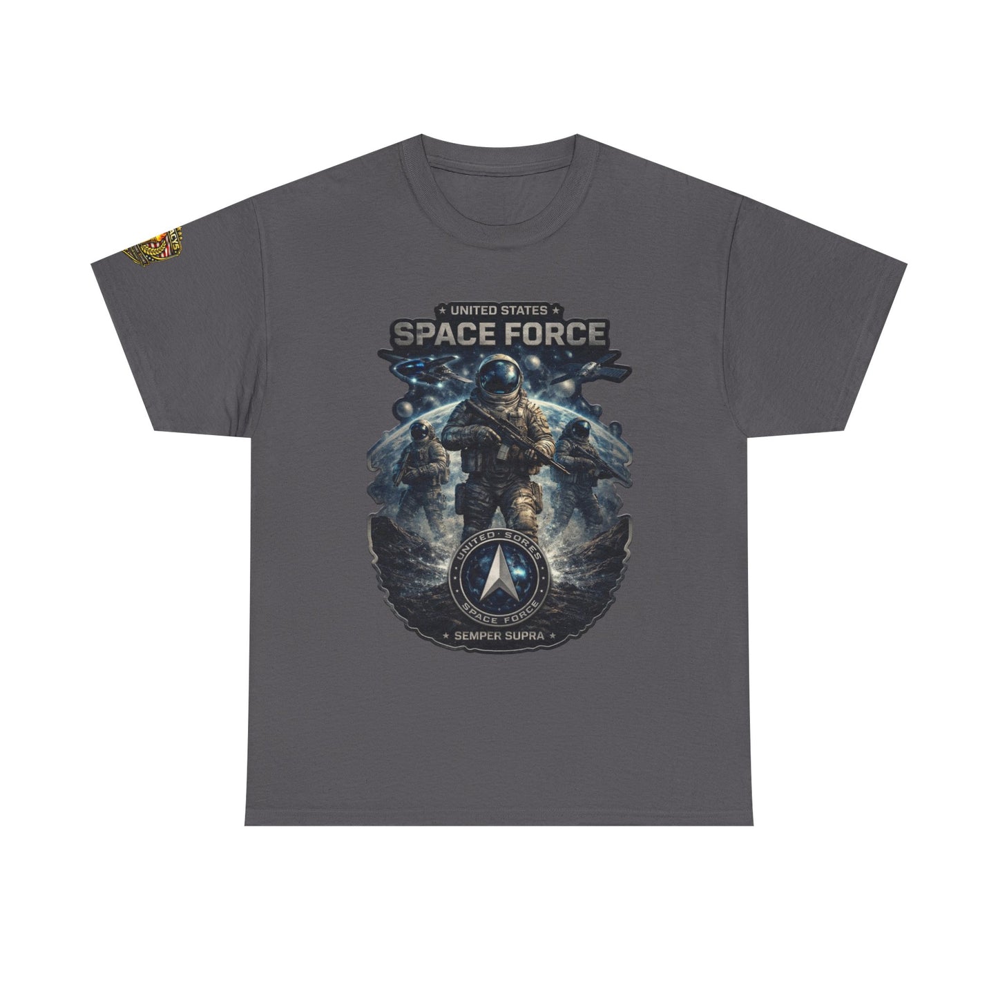 Space Force Graphic Tee â€” Astronaut Troopers Military Space Design w/ Legacy 5 Brand Crest