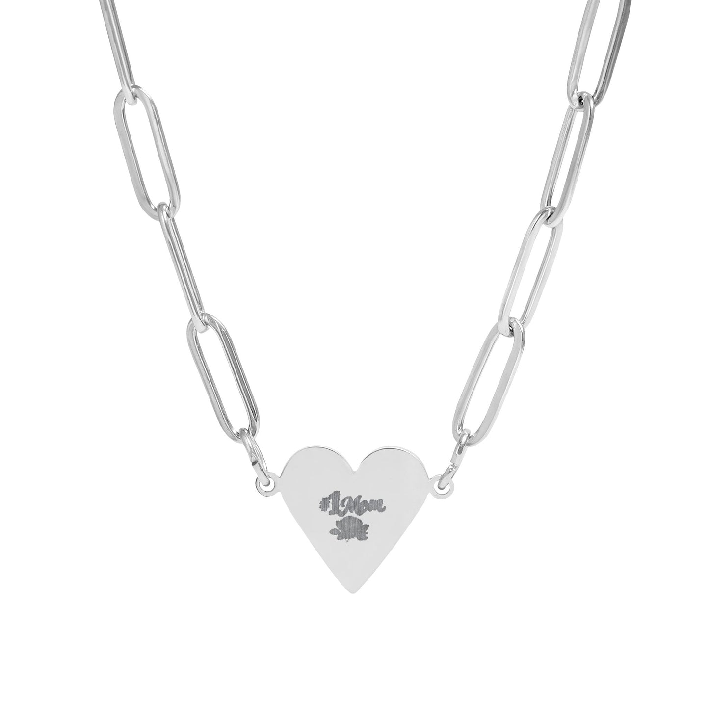 Engravable Paperclip Heart Necklace â€” Custom Heart Engraving, Gold or Rose Gold