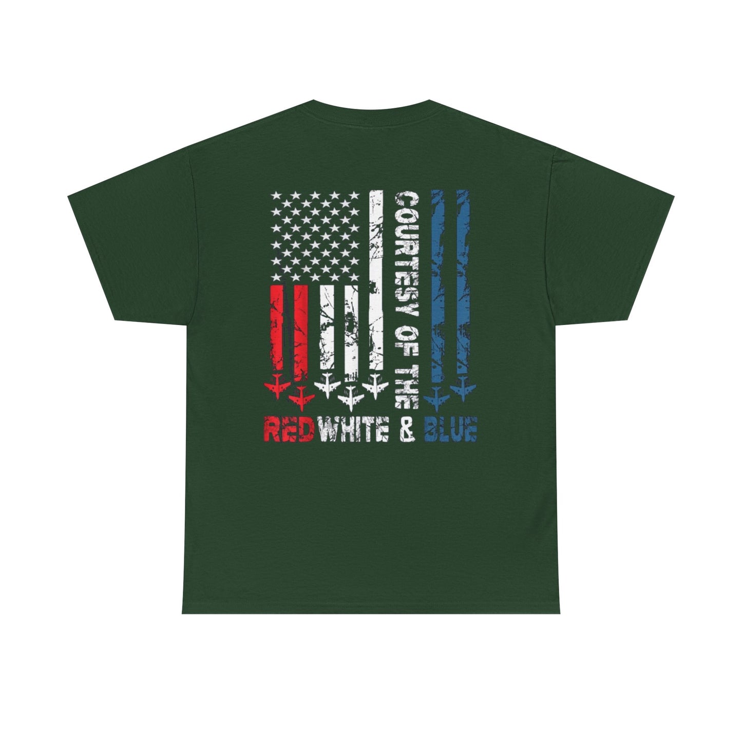 Courtesy of the Red White & Blue Military Flag T-shirt
