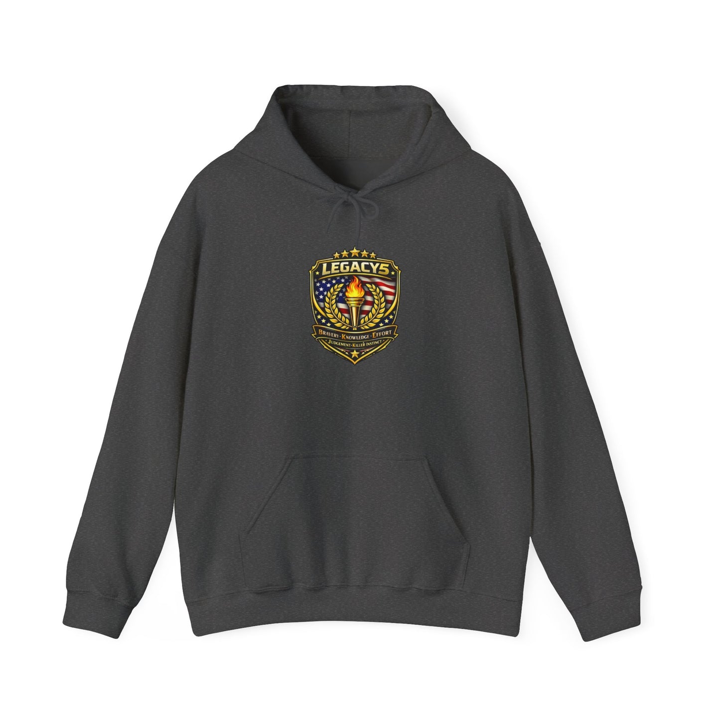 Legacy Shield Hoodie â€” American Flag Torch Emblem Sweatshirt