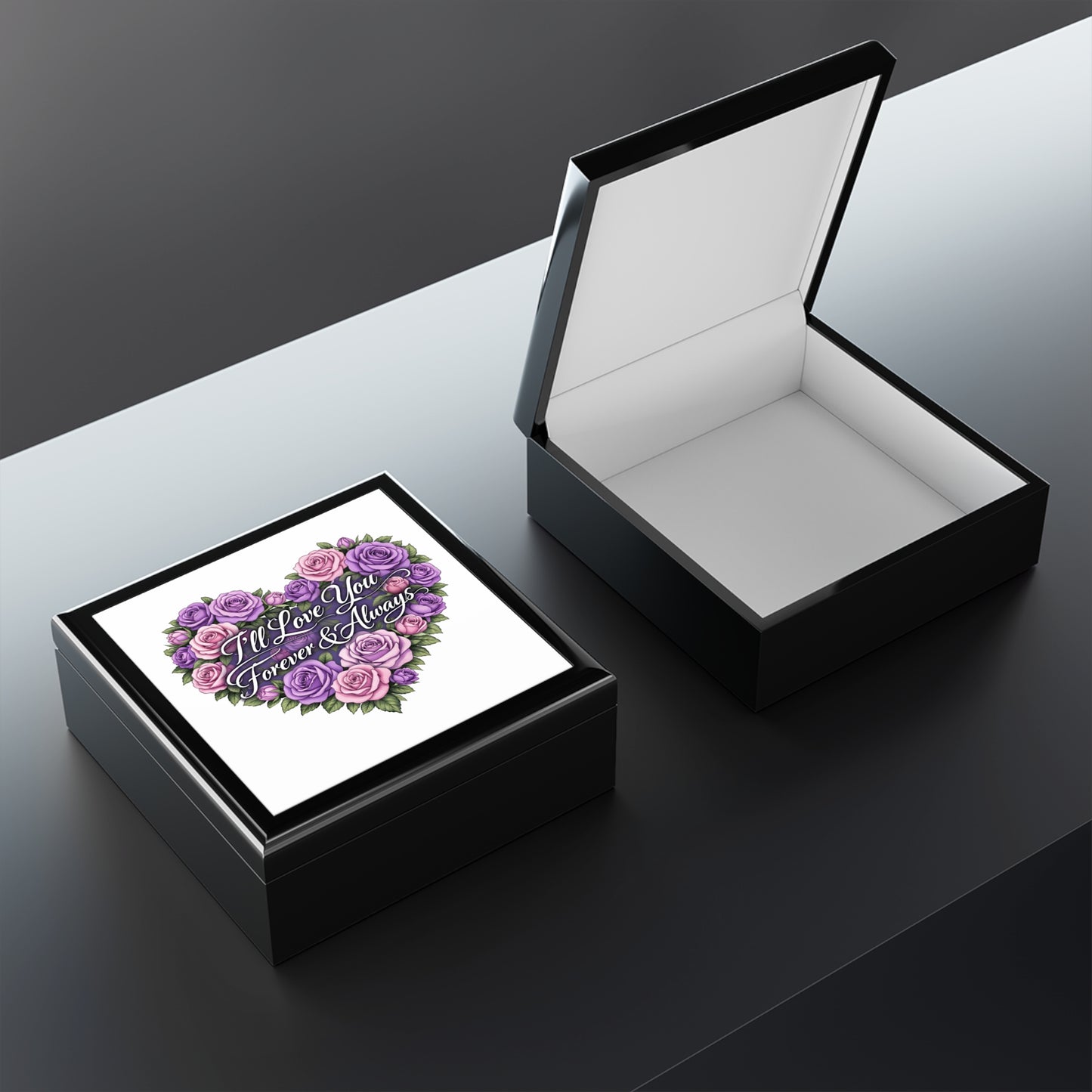 Jewelry Box — "I'll Love You Forever & Always" Floral Heart Keepsake