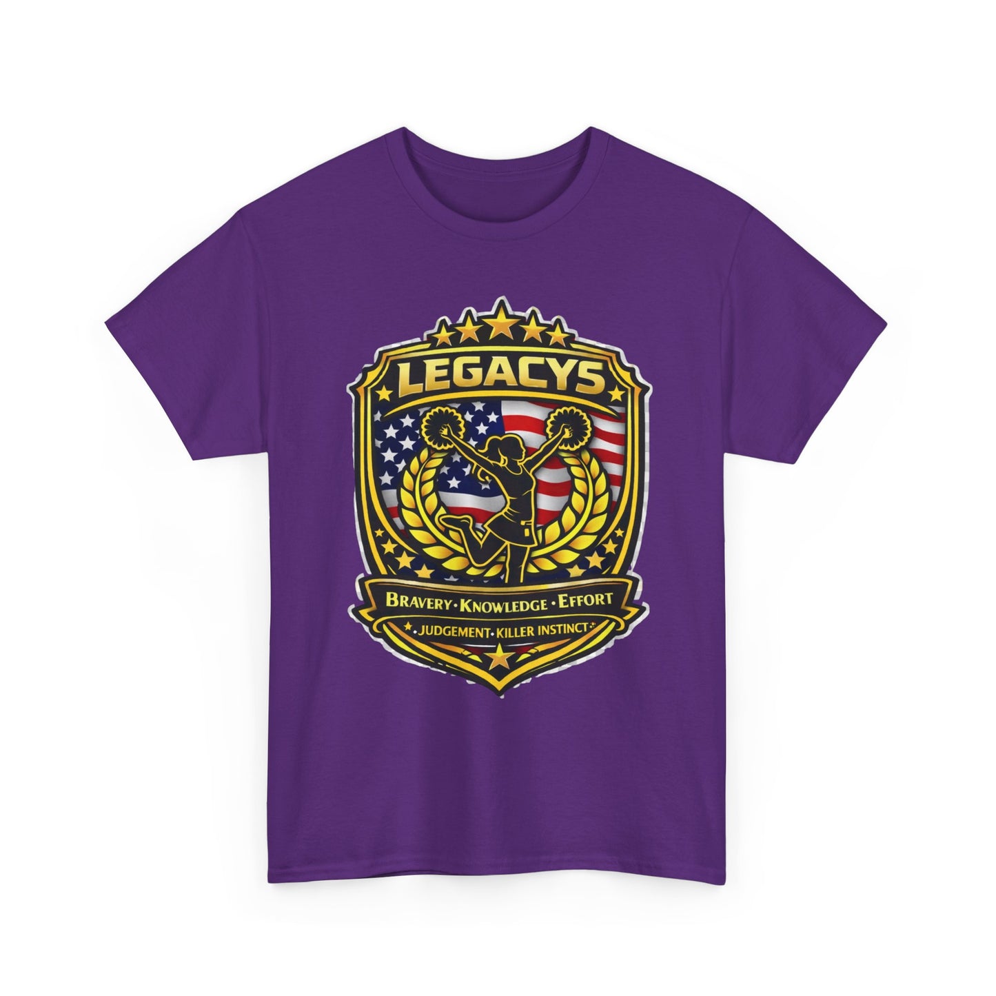Cheerleading- Female Silhouette Legacy Shield T-Shirt