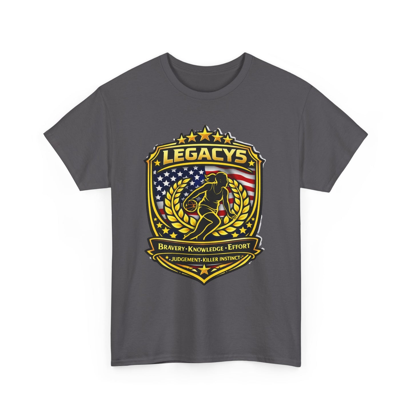 Basketball- Female Silhouette Legacy Shield T-Shirt