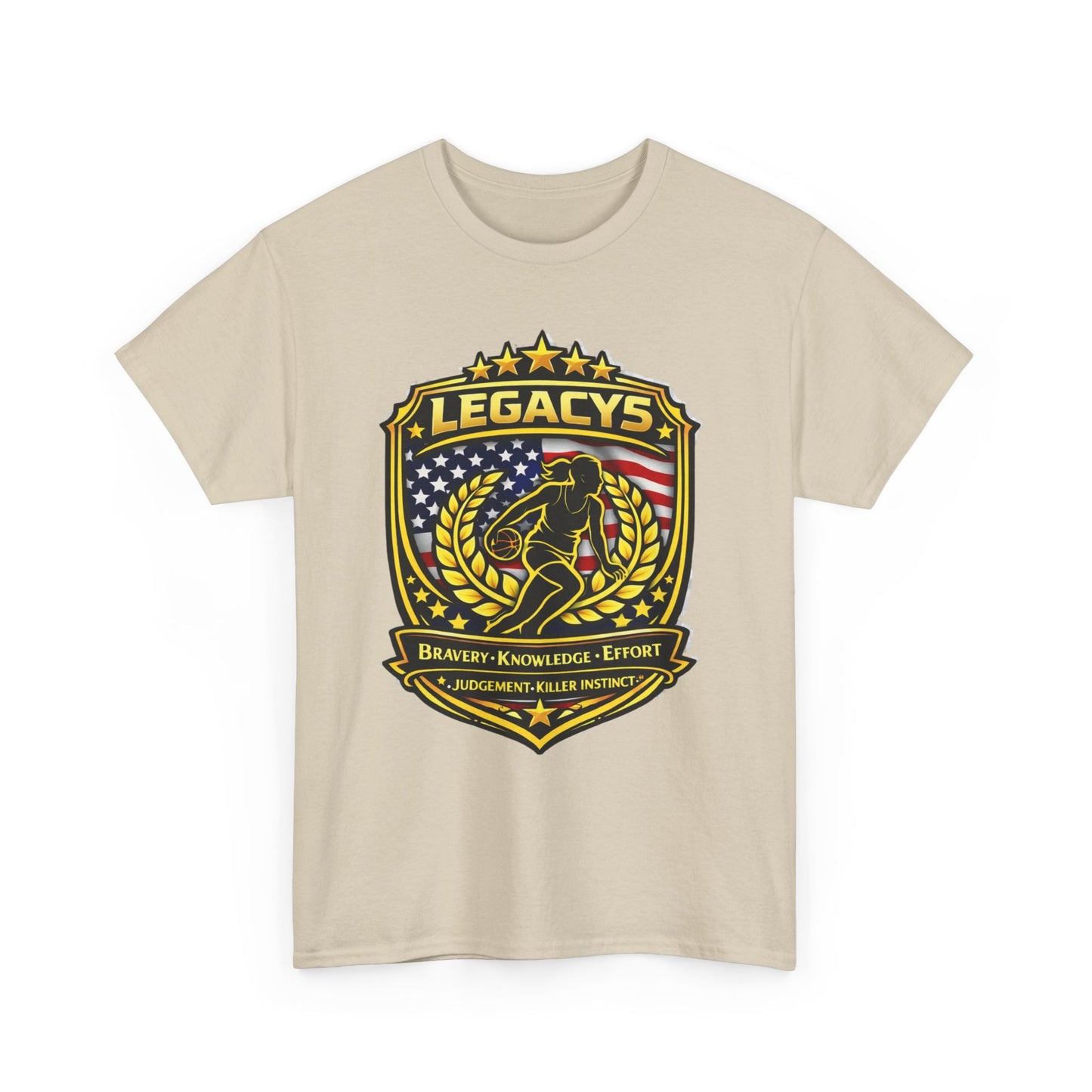 Basketball- Female Silhouette Legacy Shield T-Shirt