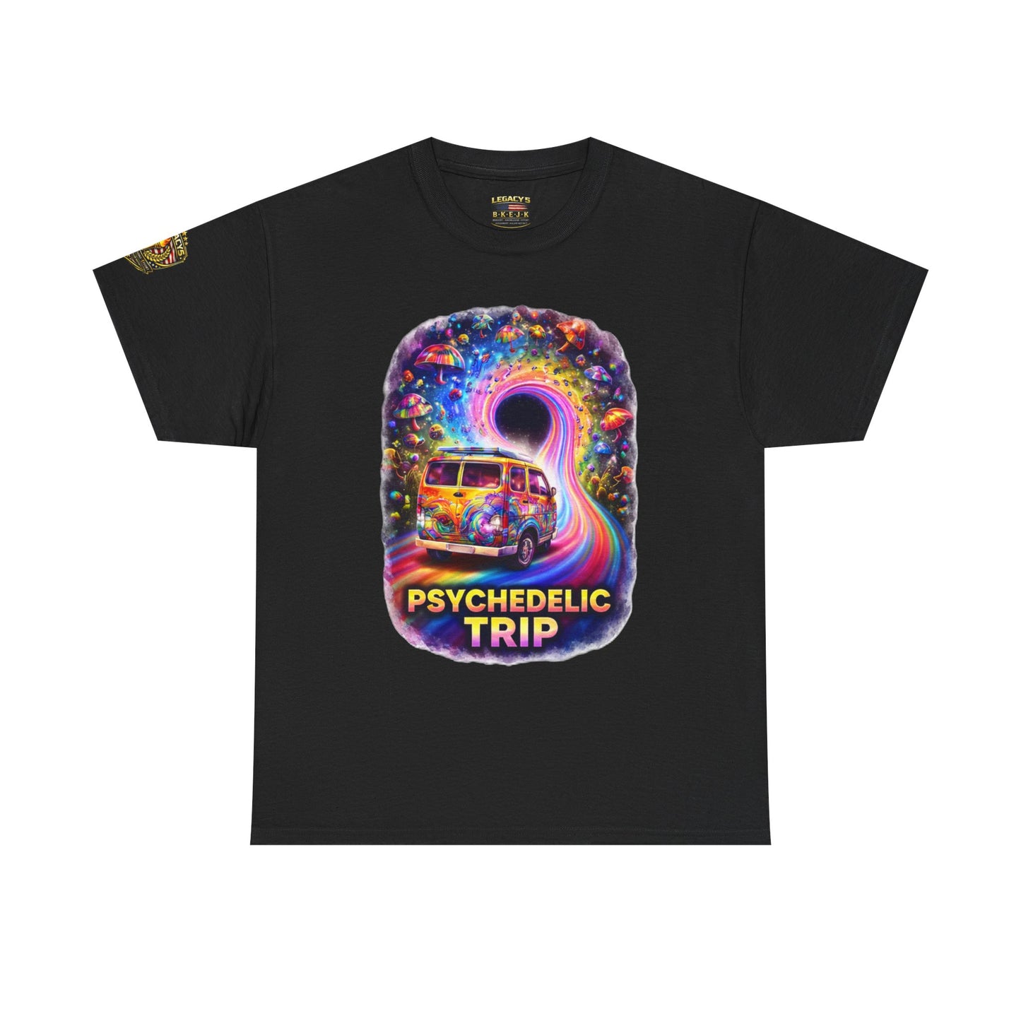 Retro VW Van Cosmic Psychedelic Road Trip T-Shirt