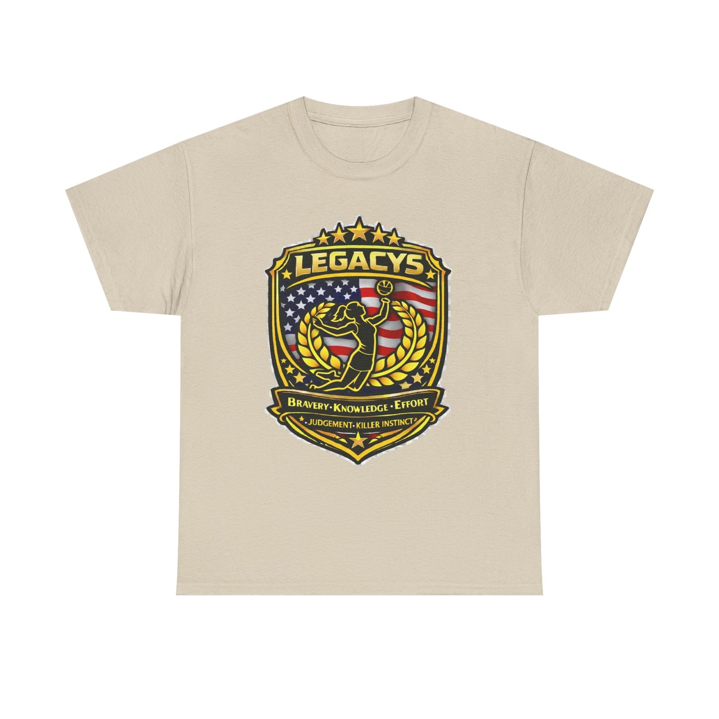 Volleyball - Female Silhouette Legacy Shield T-Shirt
