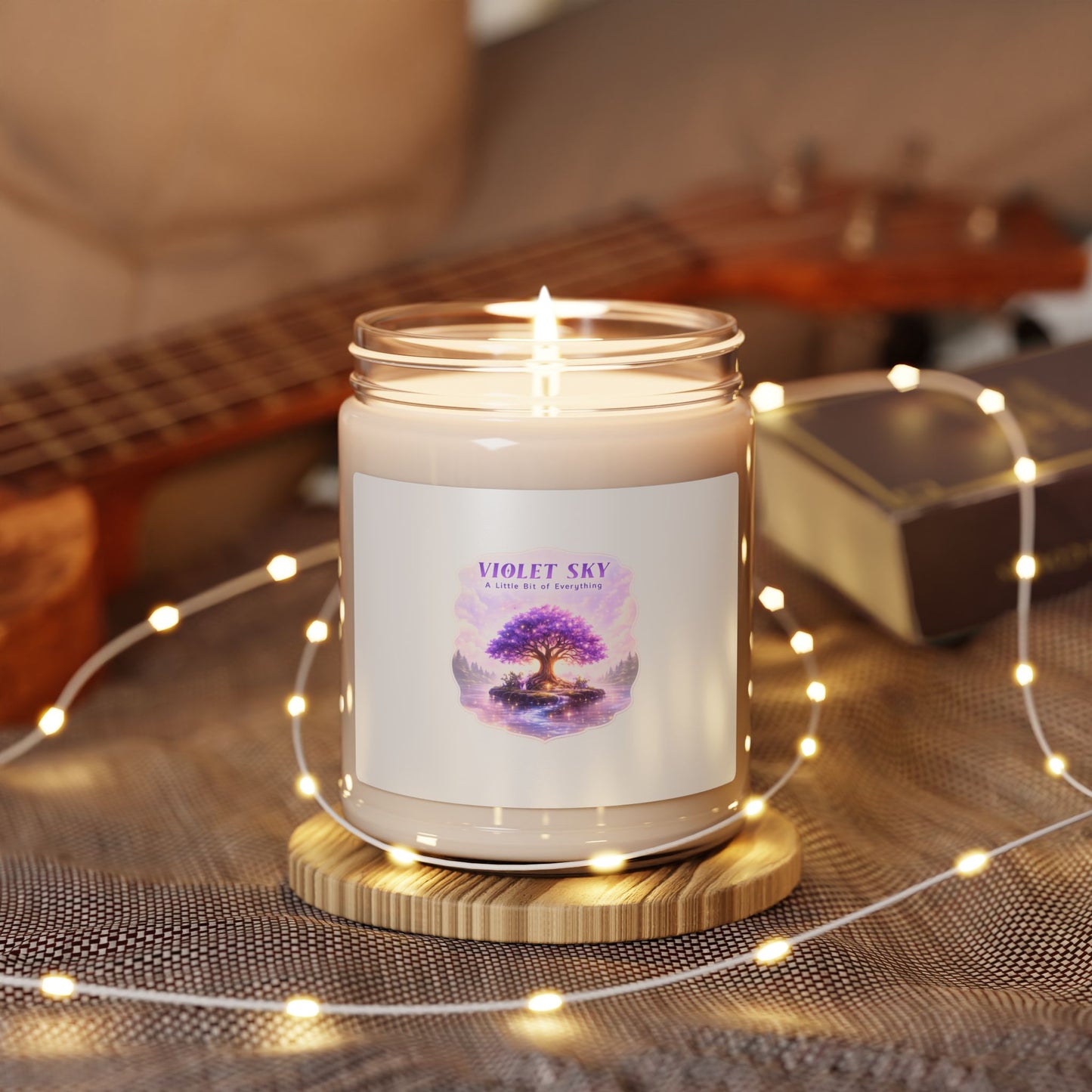 Soy Candle — 'Violet Sky' Scented 9oz Aromatherapy Candle