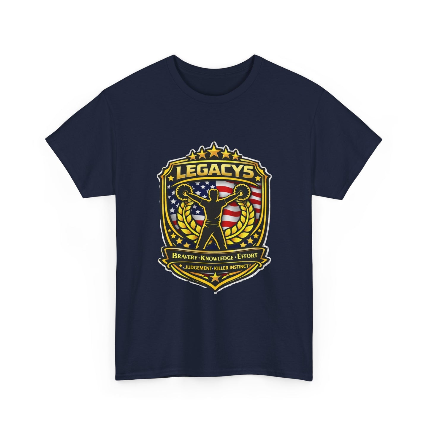 Cheerleading - Male Silhouette Legacy Shield T-Shirt