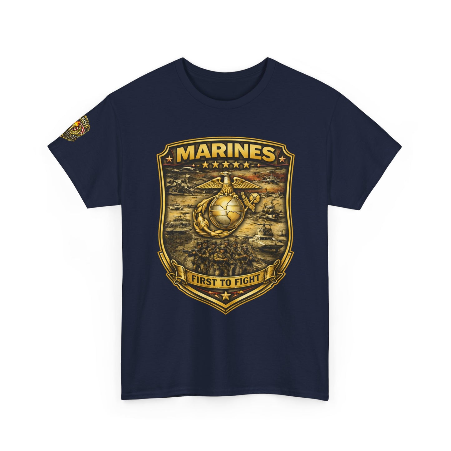 Marines 'First to Fight' Emblem T-Shirt w/ Legacy 5 Brand Crest