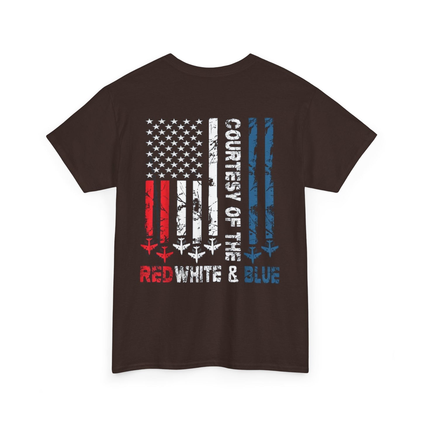 Courtesy of the Red White & Blue Military Flag T-shirt