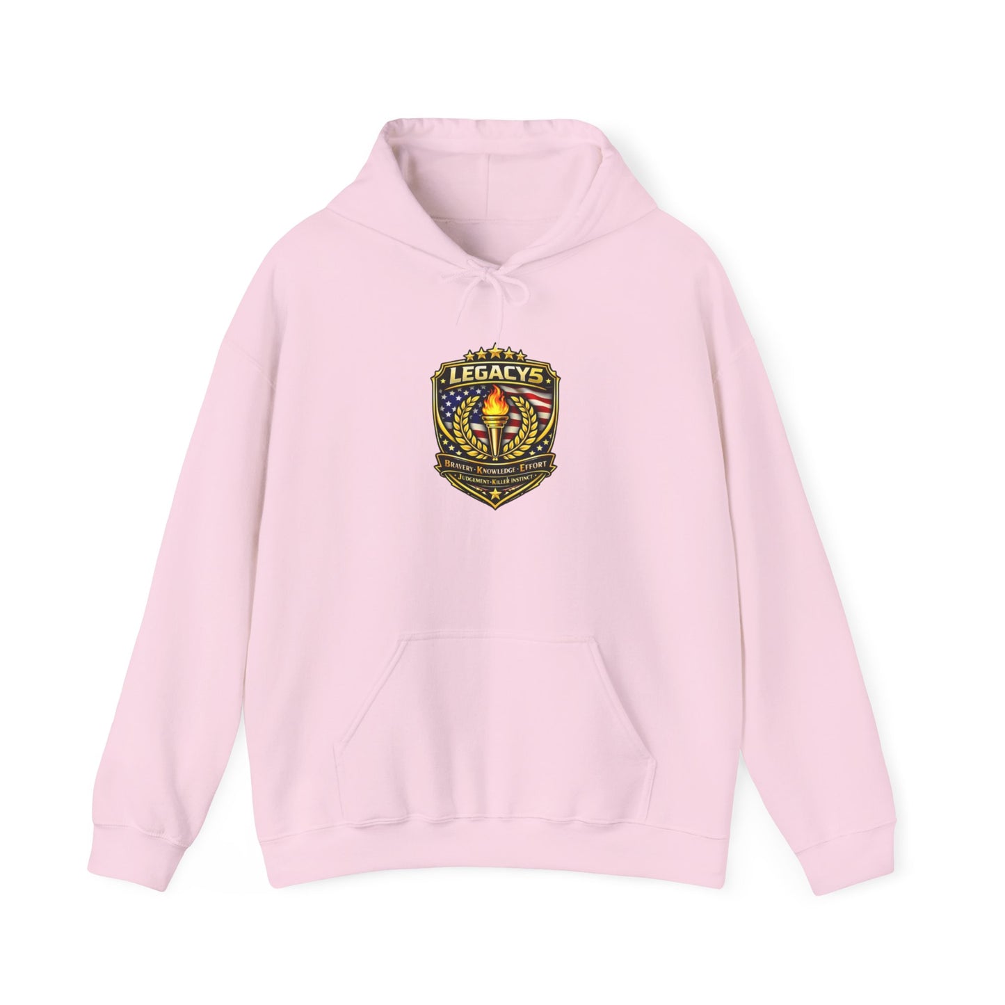 Legacy Shield Hoodie â€” American Flag Torch Emblem Sweatshirt