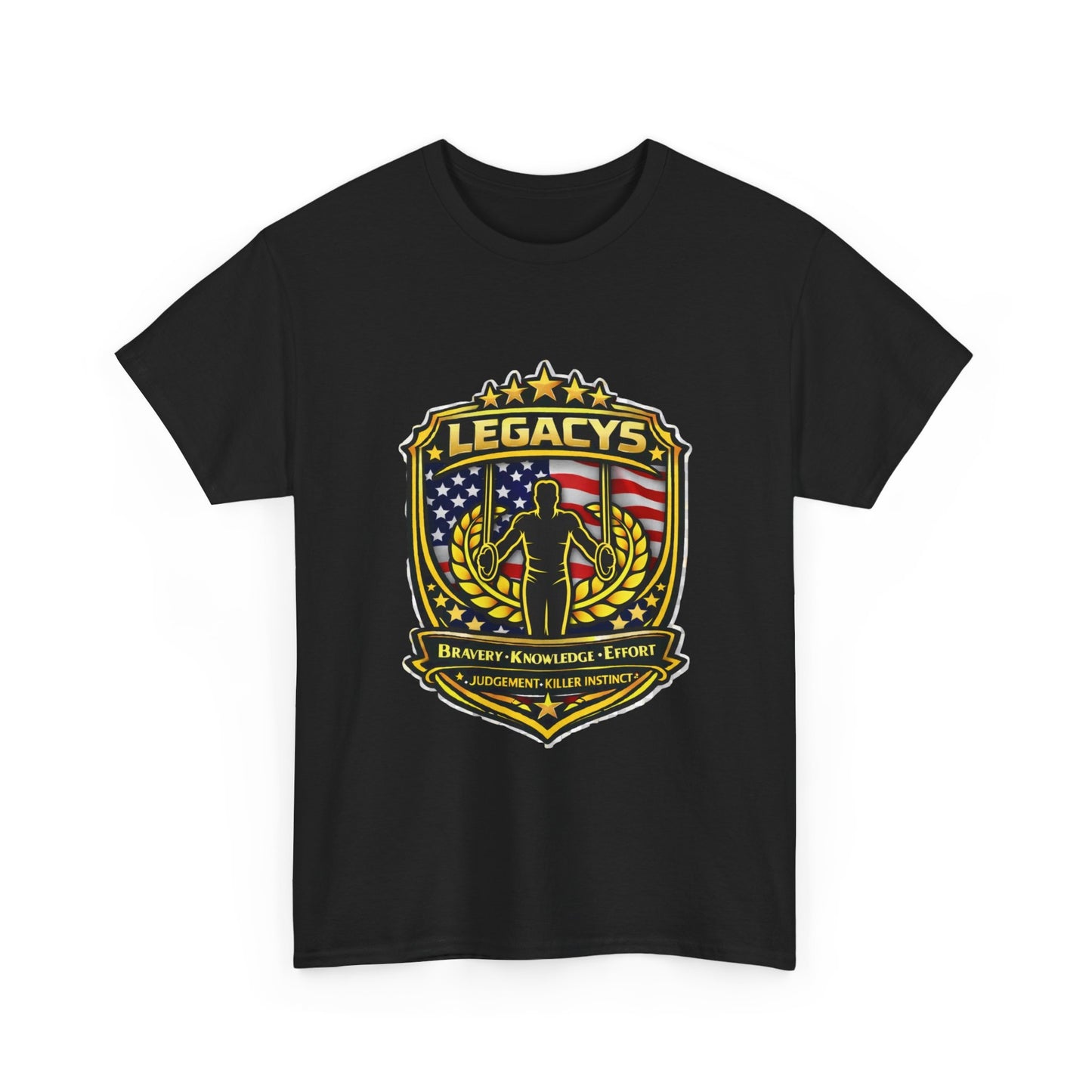 Gymnastics - Male Silhouette Legacy Shield T-Shirt
