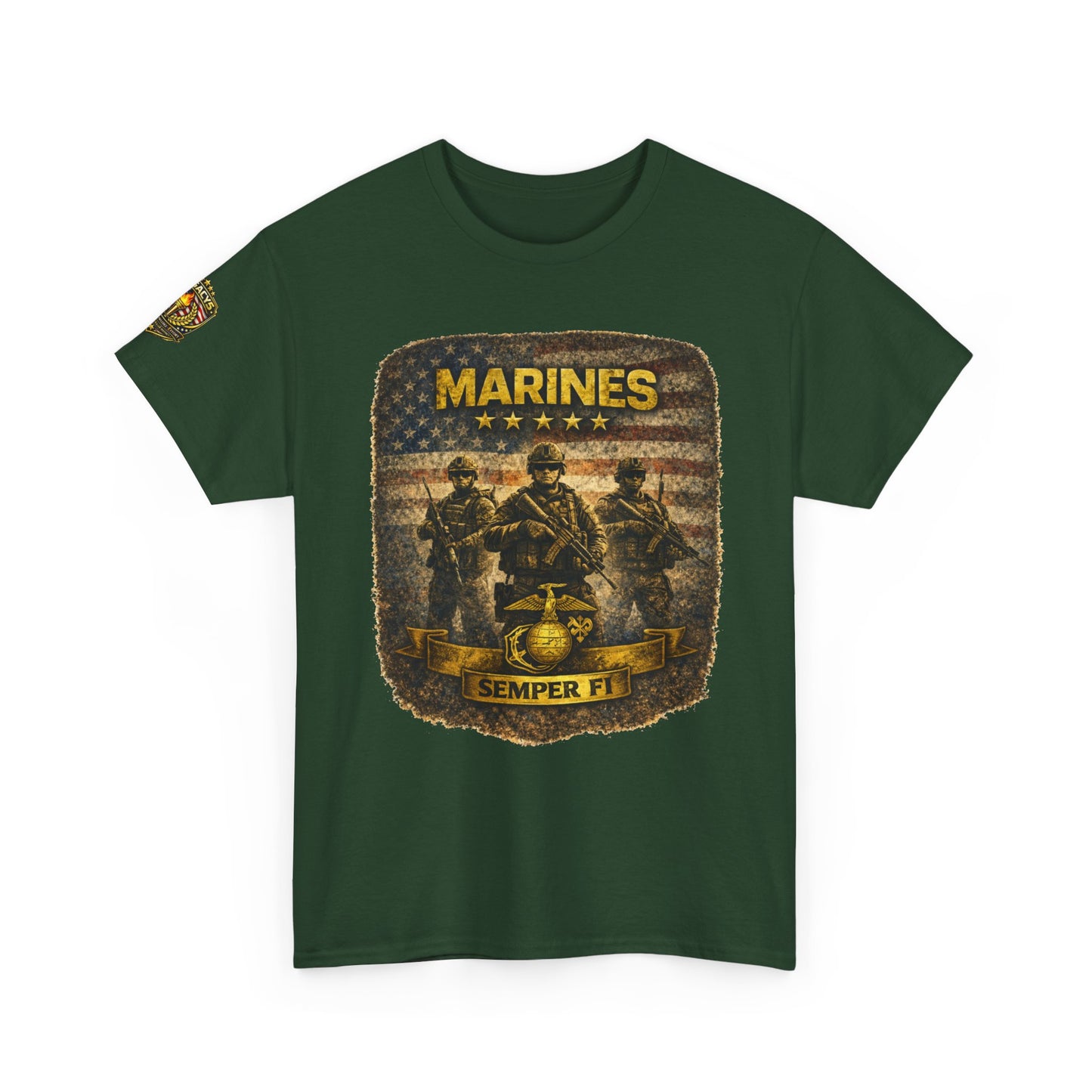 Marines Semper Fi Tâ€‘Shirt â€” Vintage Military Emblem Tee w/ Legacy 5 Brand Crest