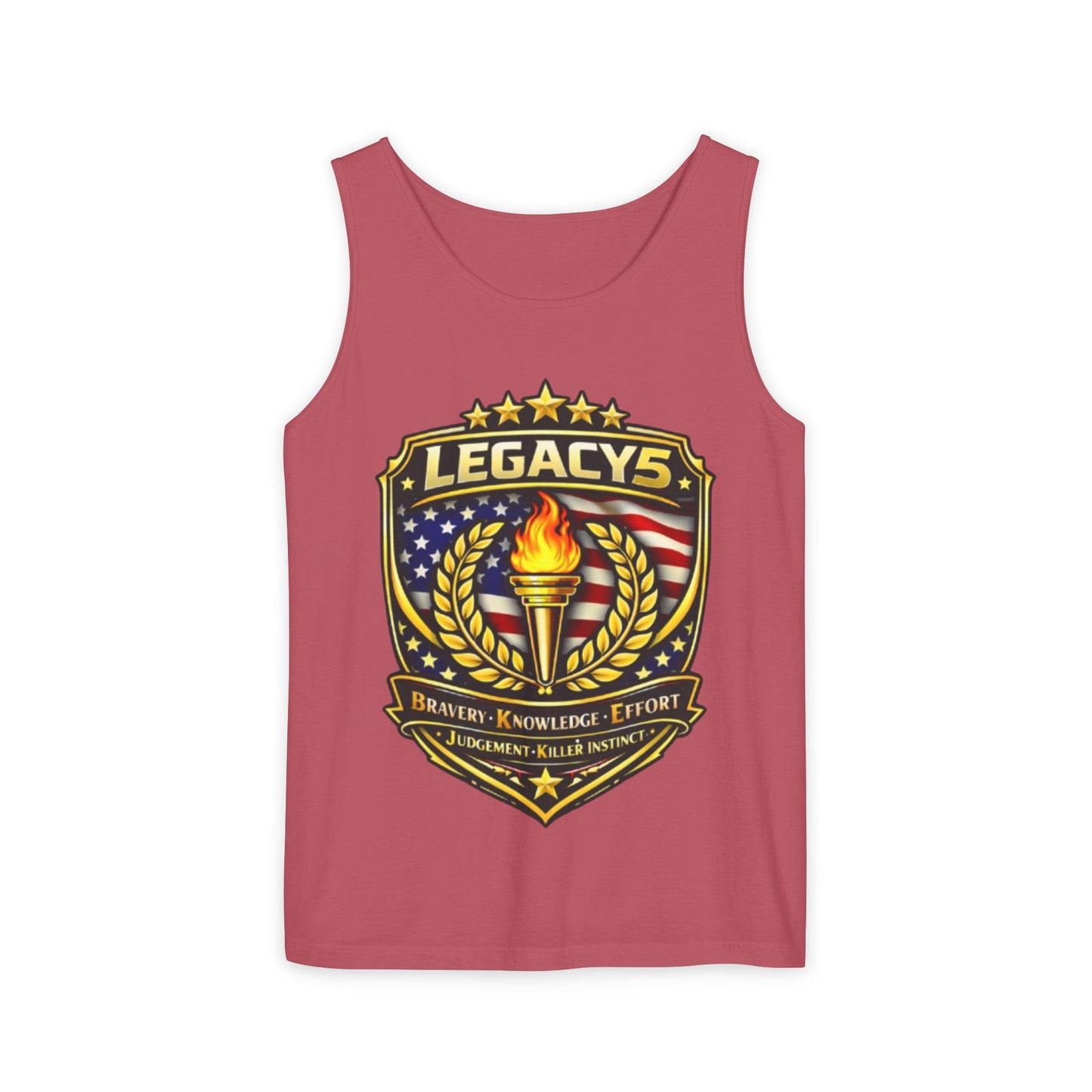 Legacy Shield Tank Top â€” American Flag Torch Emblem