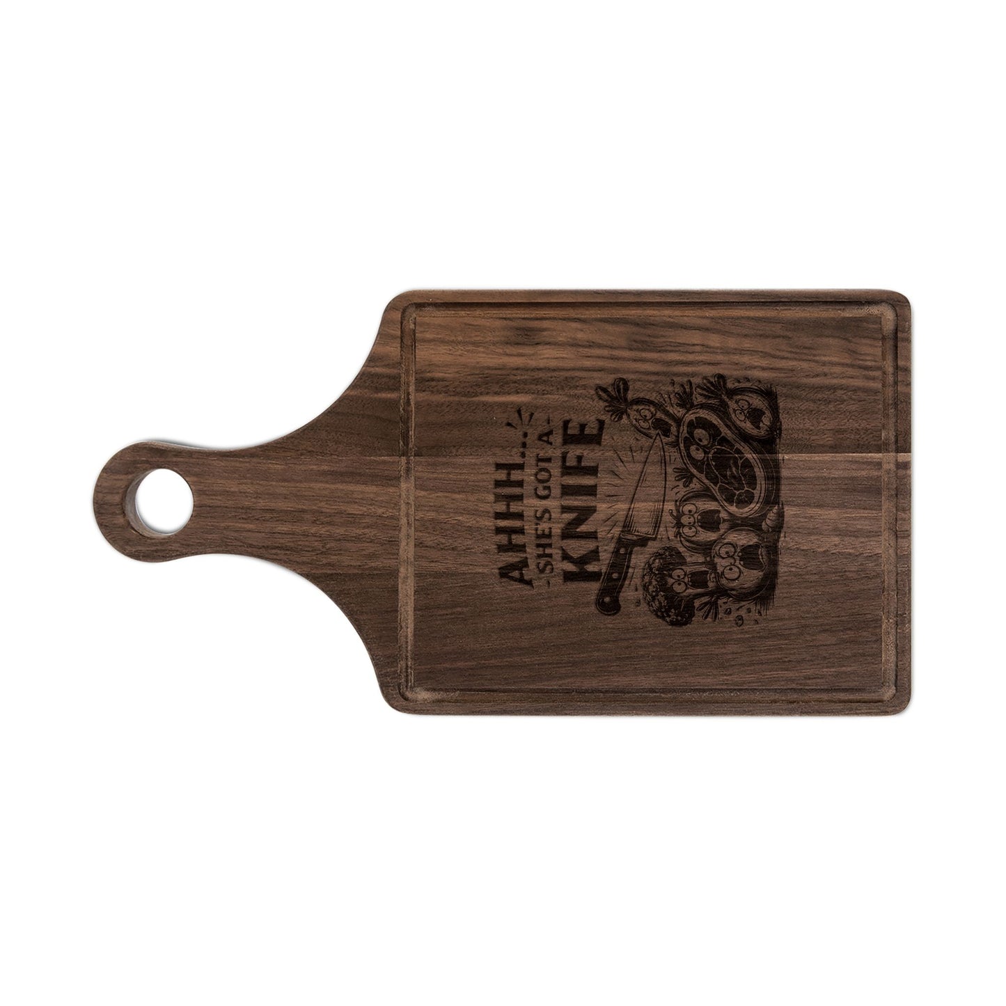 "Ahhh, That's My Knife" Wooden Cutting Board