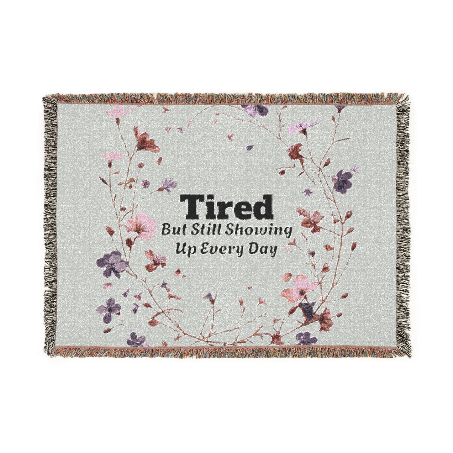 Tired- Woven Blanket â€“ Heartfelt Floral Tribute Throw for Motherâ€™s Day & Gifts