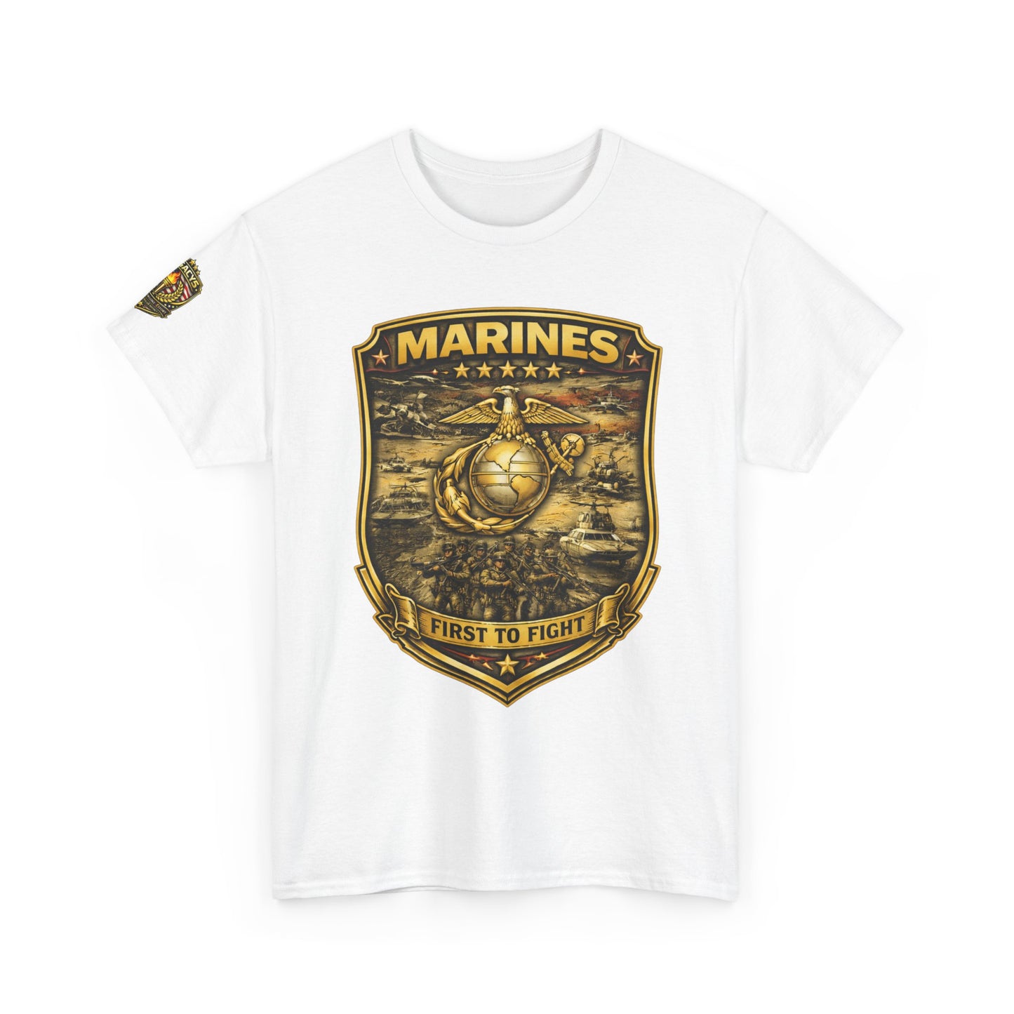 Marines 'First to Fight' Emblem T-Shirt w/ Legacy 5 Brand Crest
